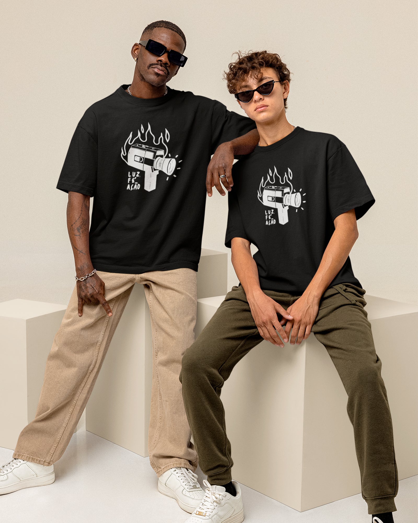 Camiseta de Algodão Luz Fé Ação