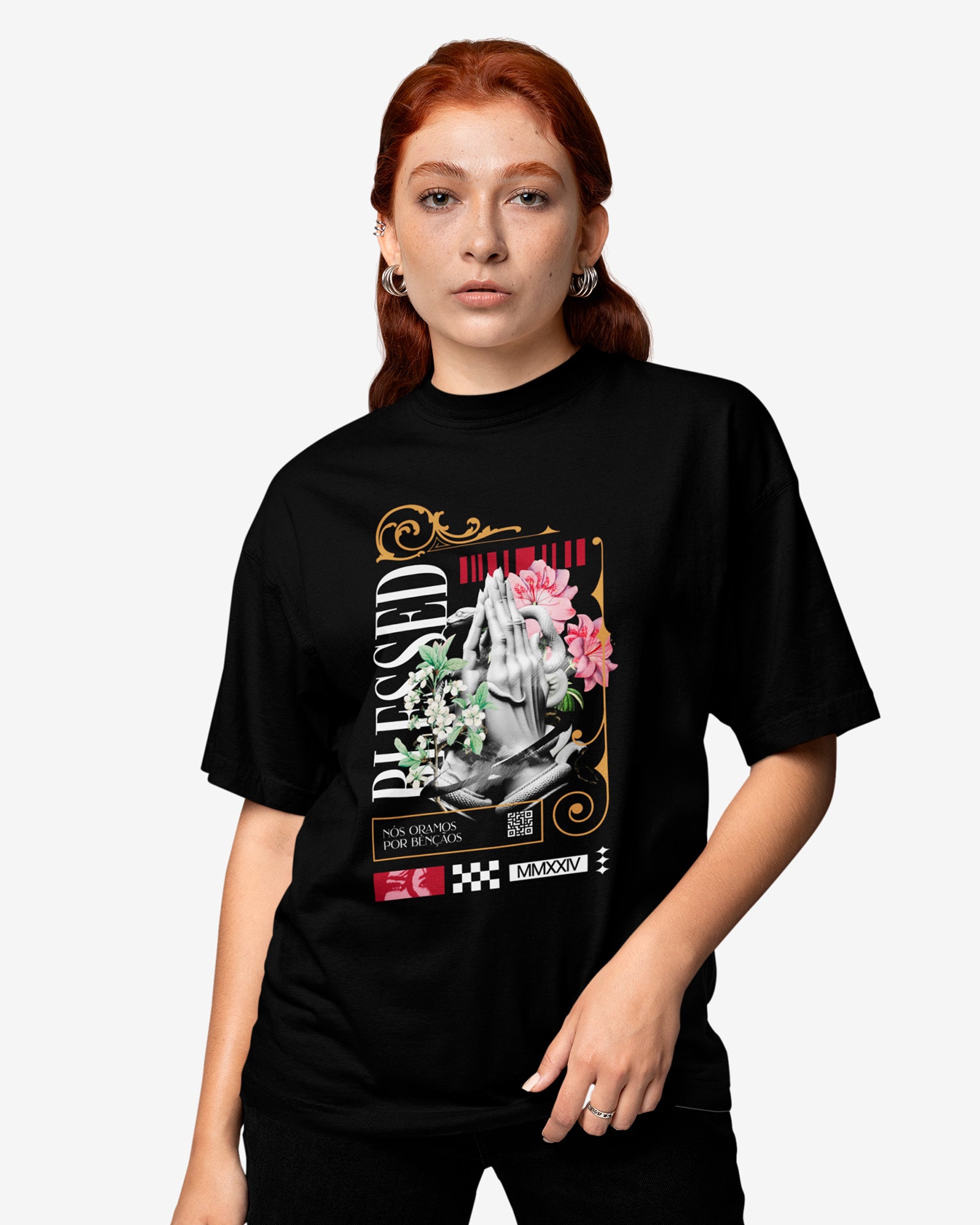 Camiseta de Algodão Nós Oramos Por Bençãos