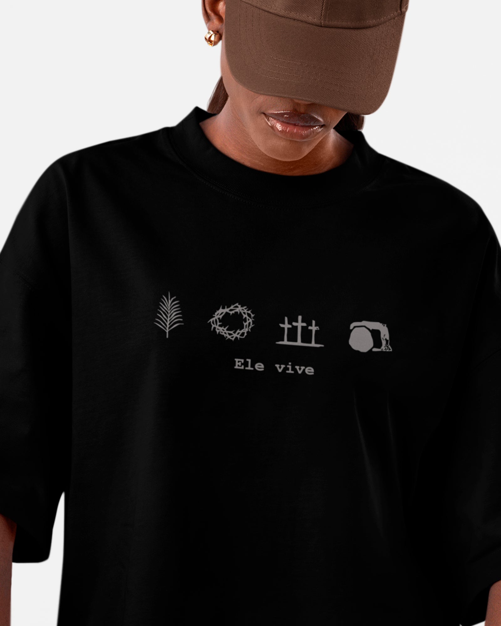 Camiseta de Algodão Ele Vive