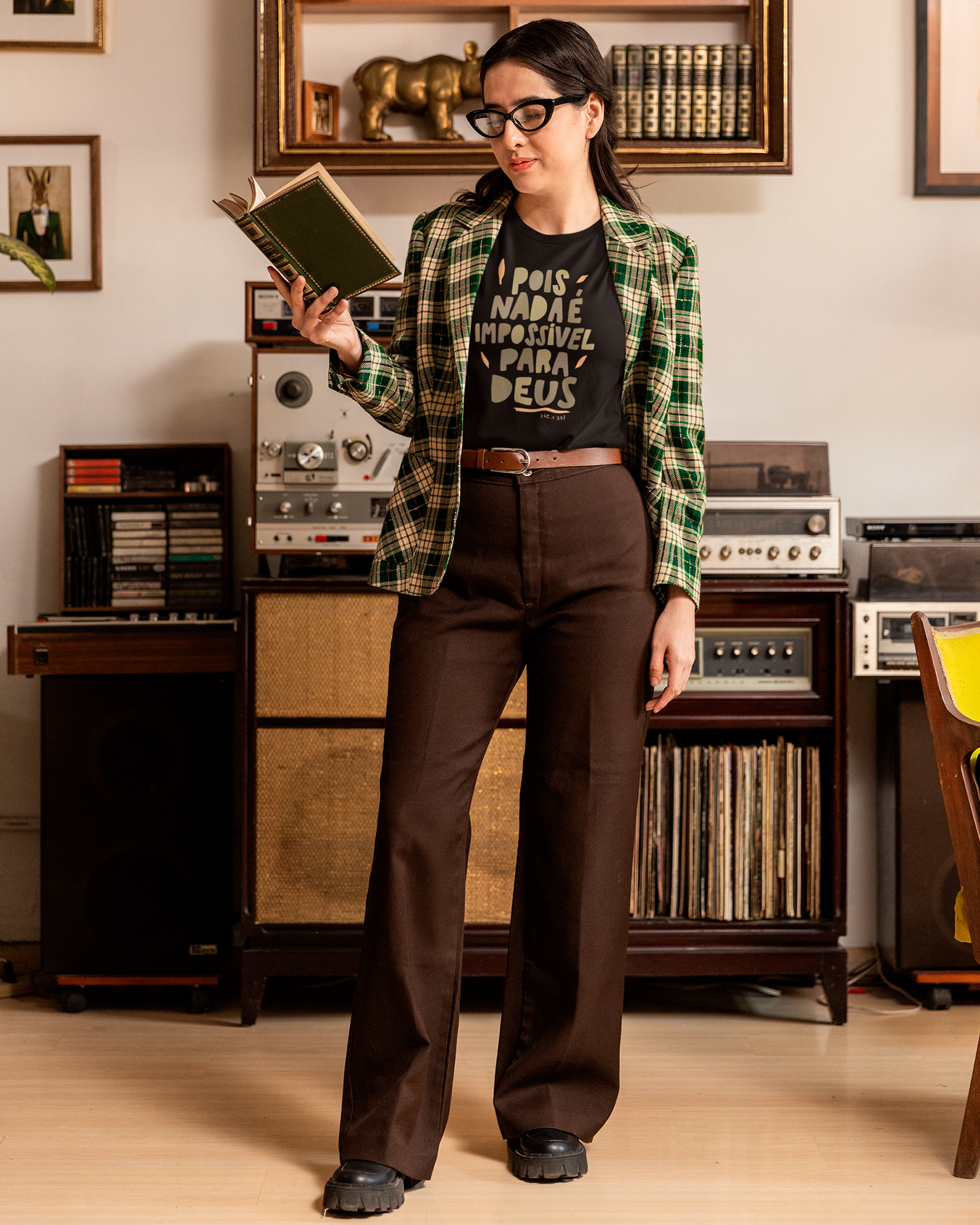 Camiseta de Algodão Pois Nada É Impossivel Para Deus