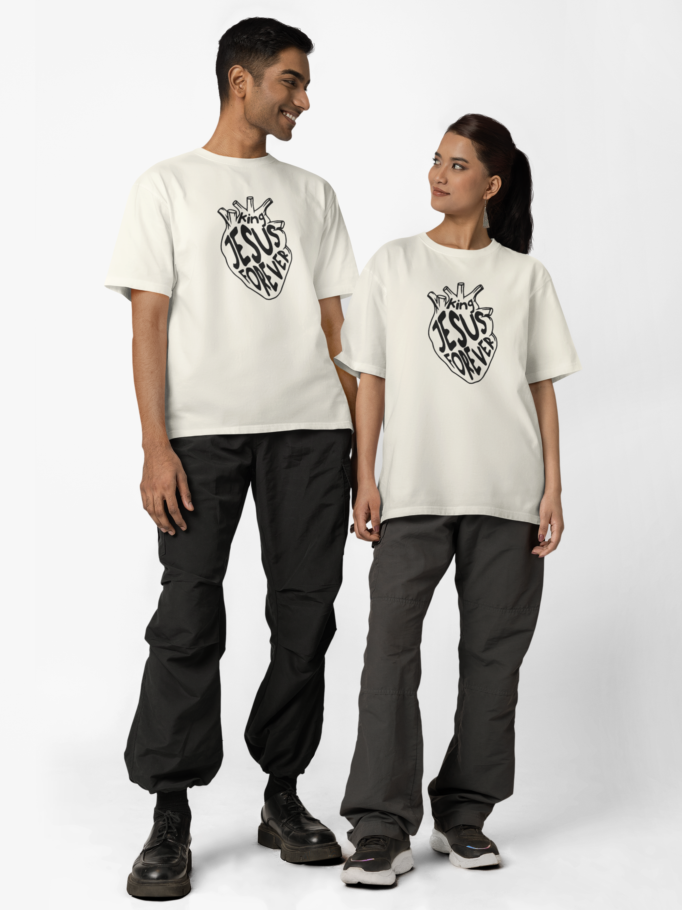 Camiseta de Algodão King Jesus Forever