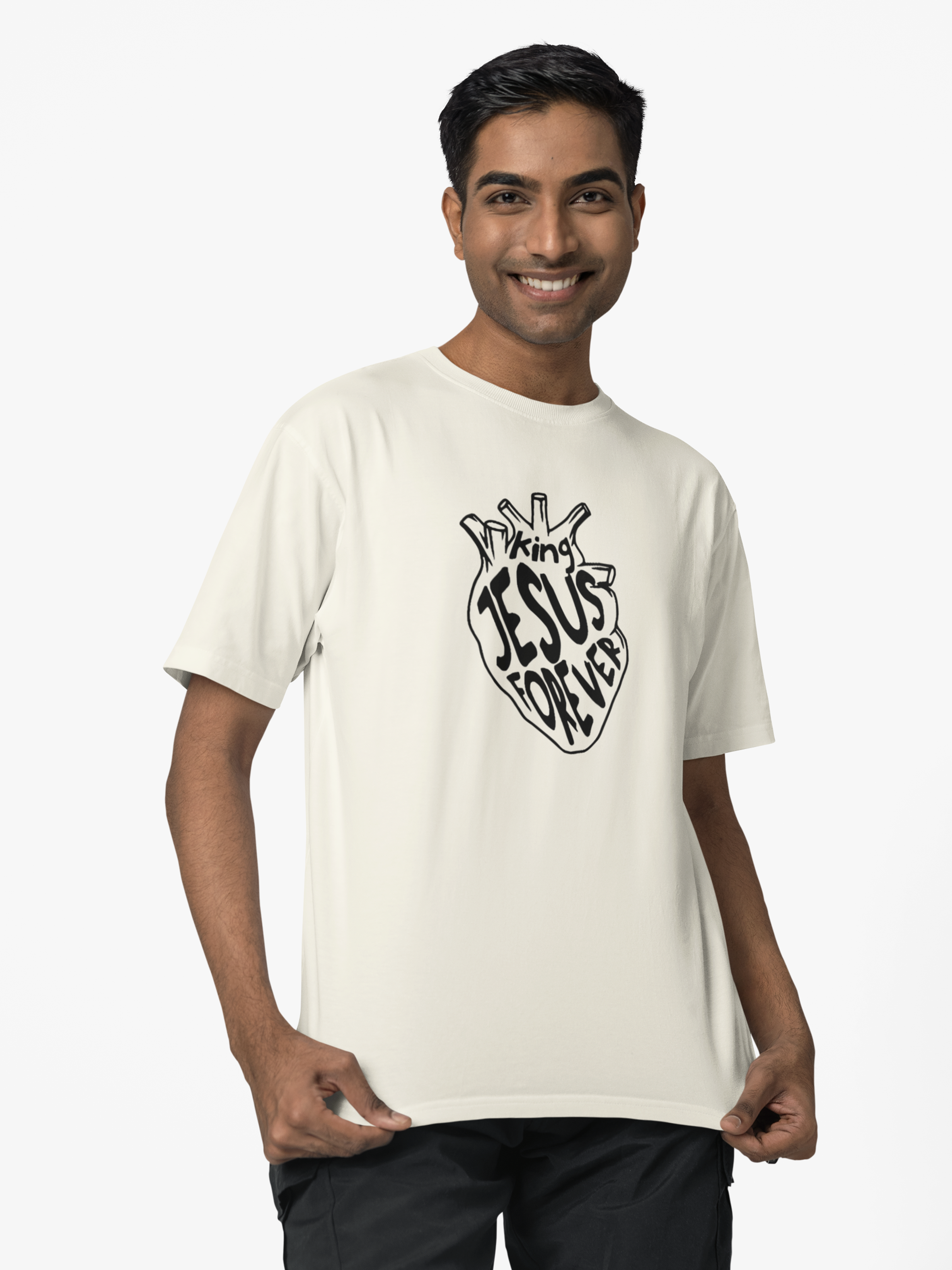 Camiseta de Algodão King Jesus Forever