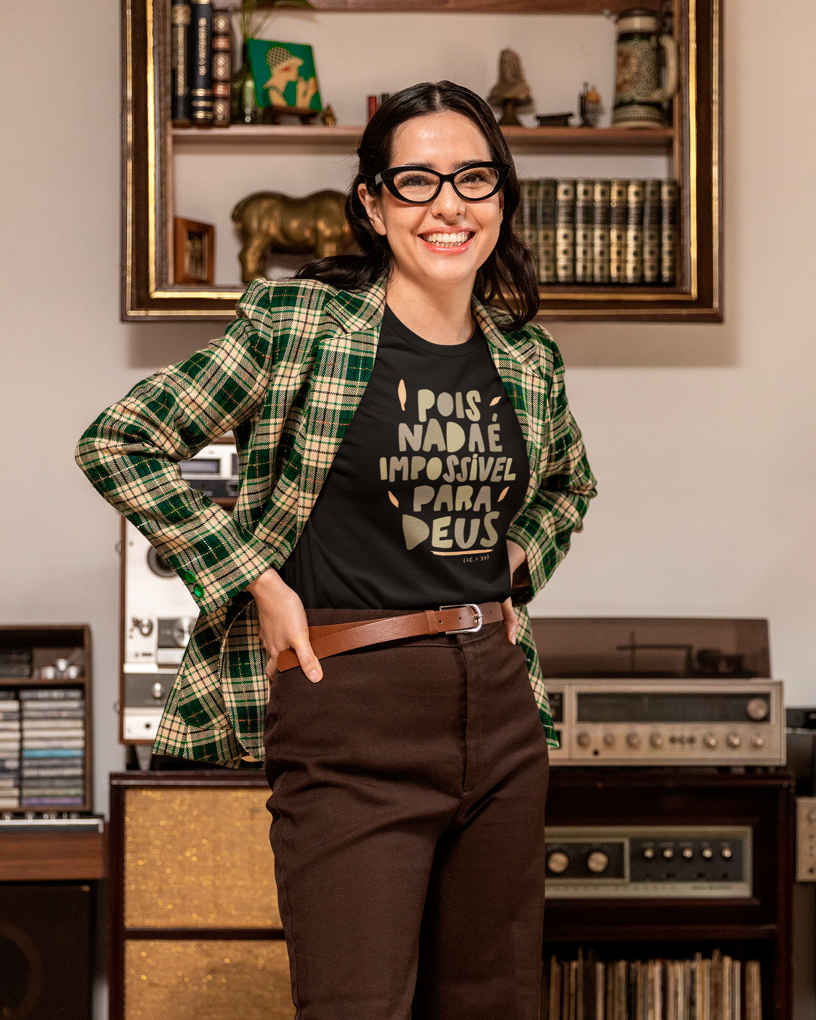 Camiseta de Algodão Pois Nada É Impossivel Para Deus