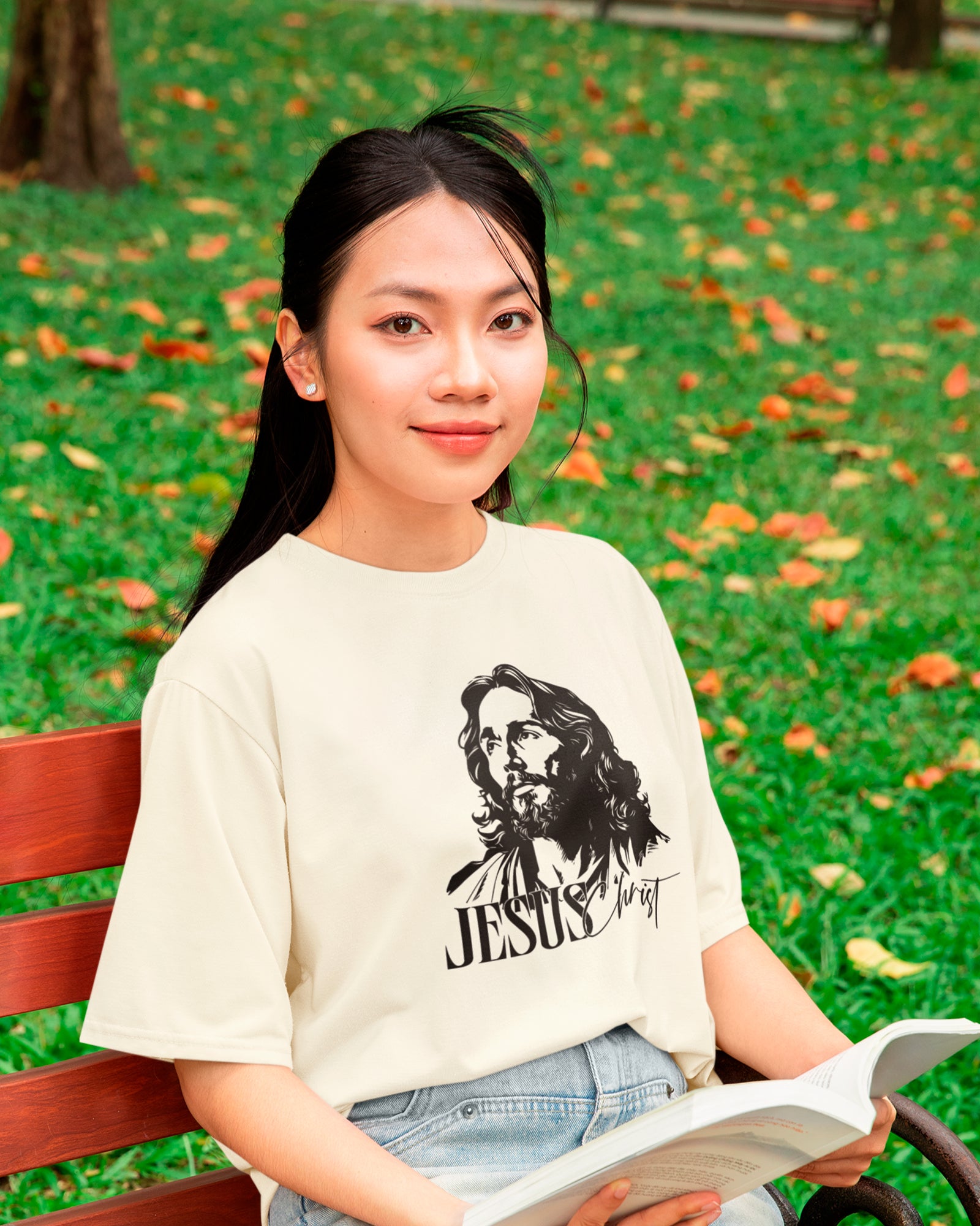 Camiseta de Algodão Face De Jesus