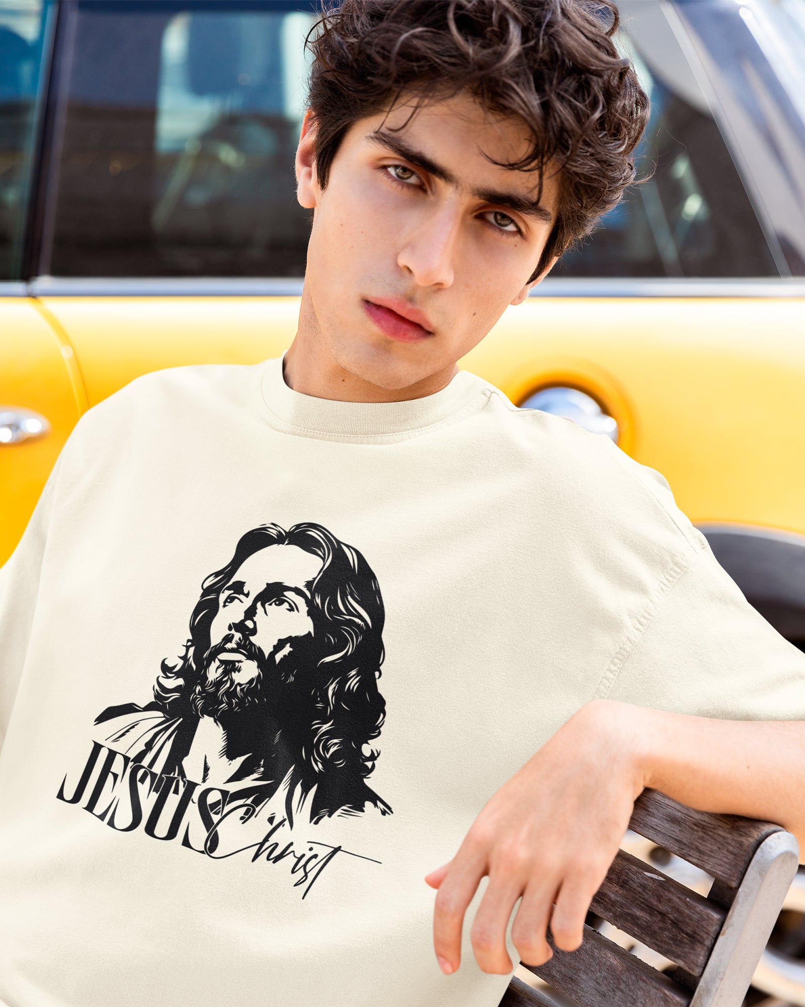 Camiseta de Algodão Face De Jesus