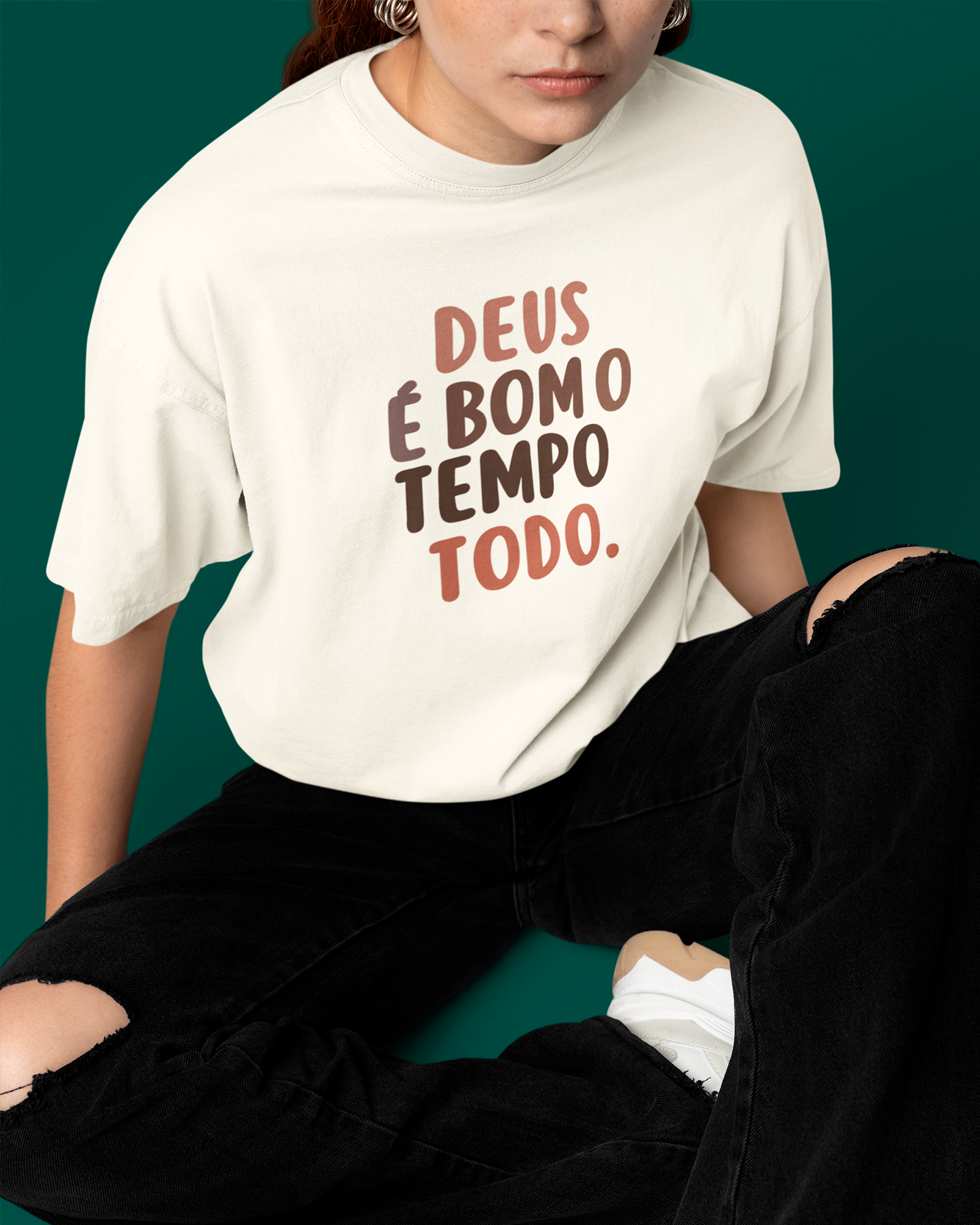 Camiseta de Algodão Deus É Bom