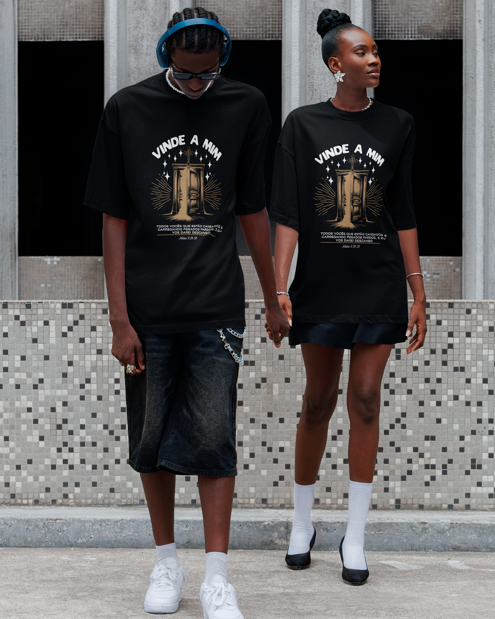 Camiseta de Algodão Vinde A Mim