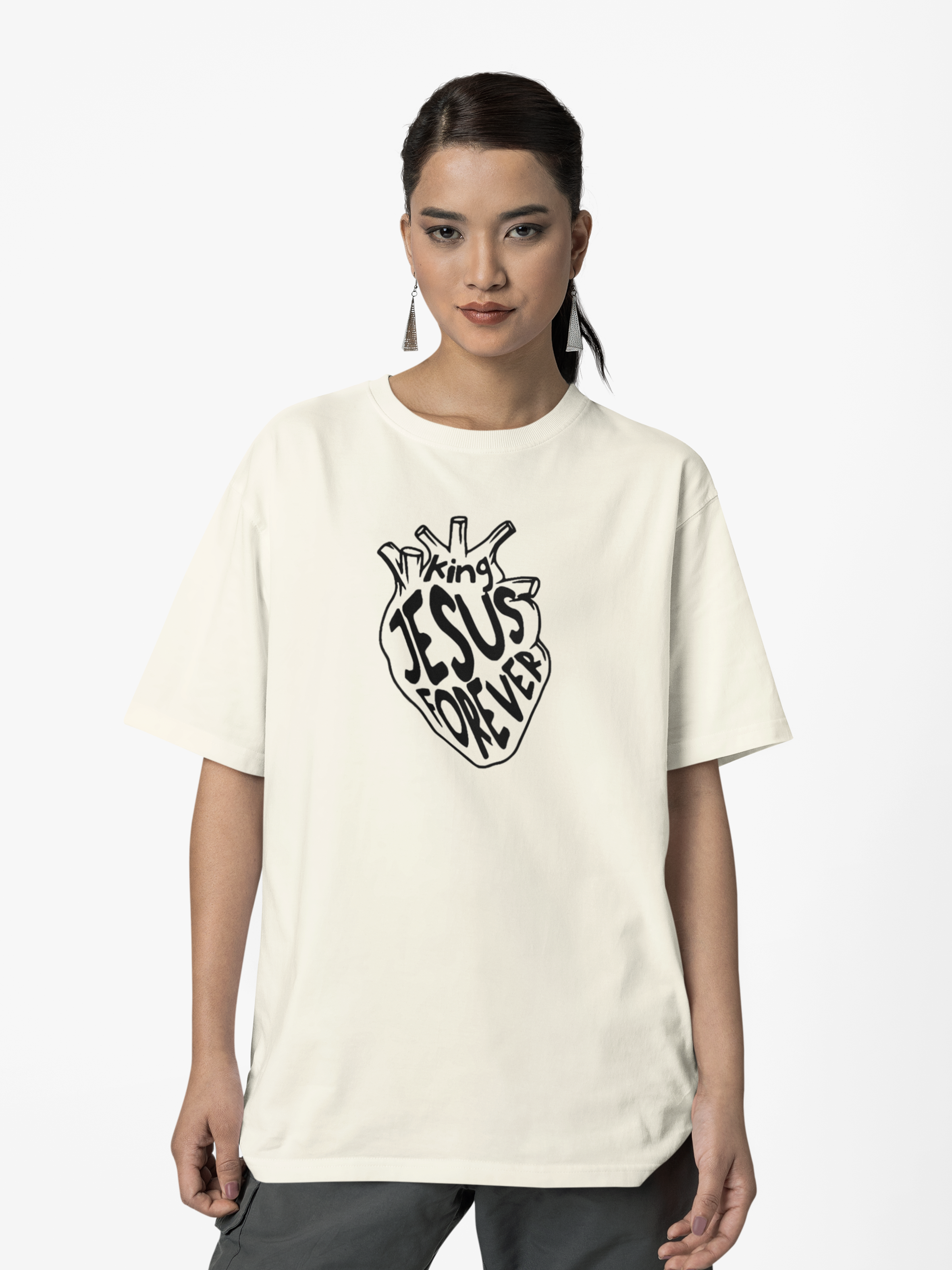 Camiseta de Algodão King Jesus Forever