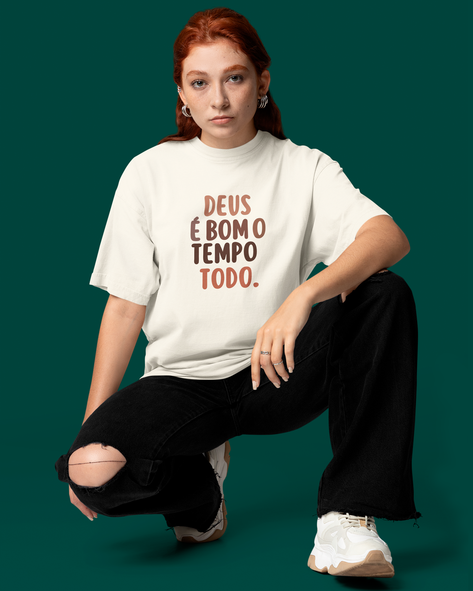 Camiseta de Algodão Deus É Bom