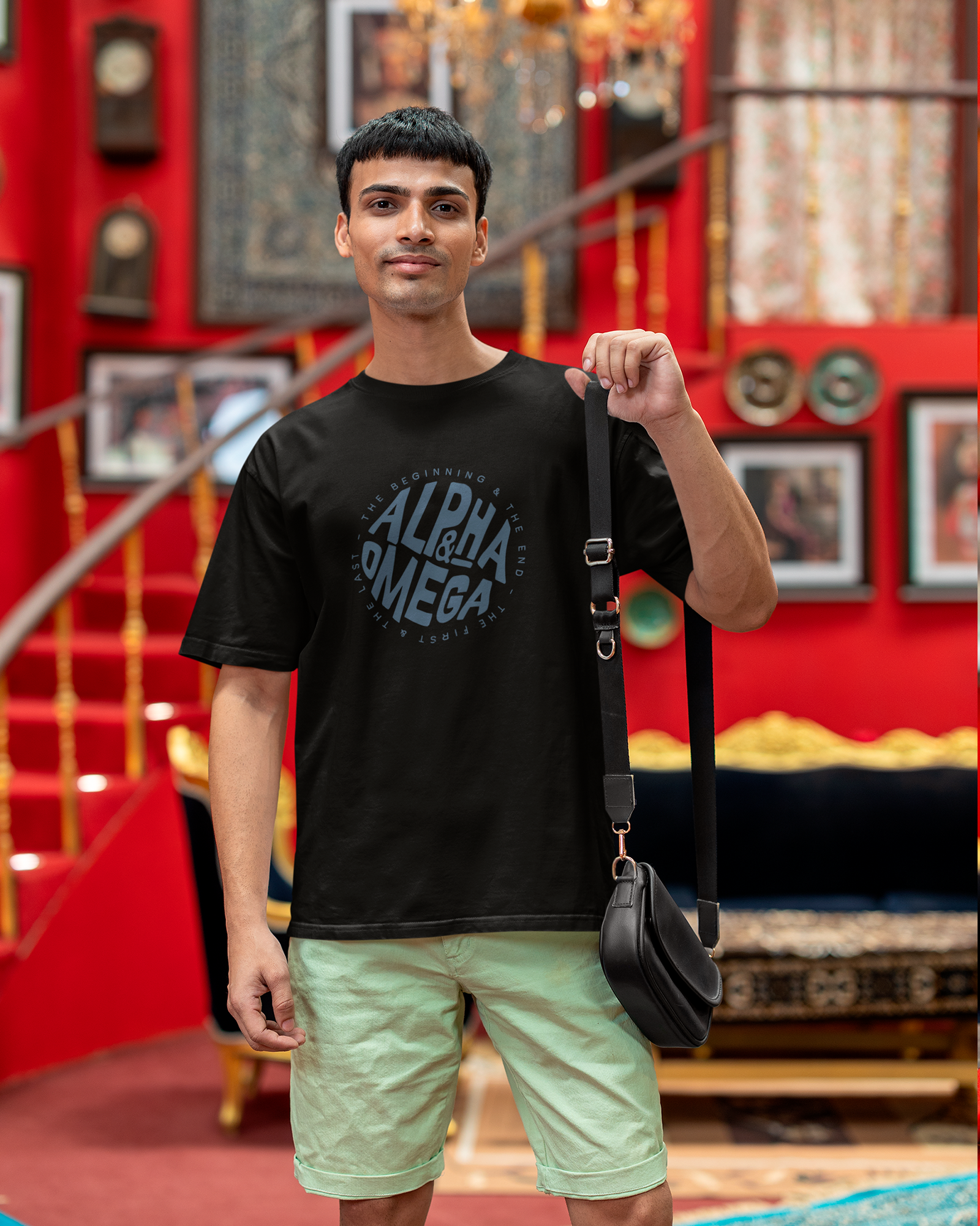 Camiseta de Algodão Alpha E Omega