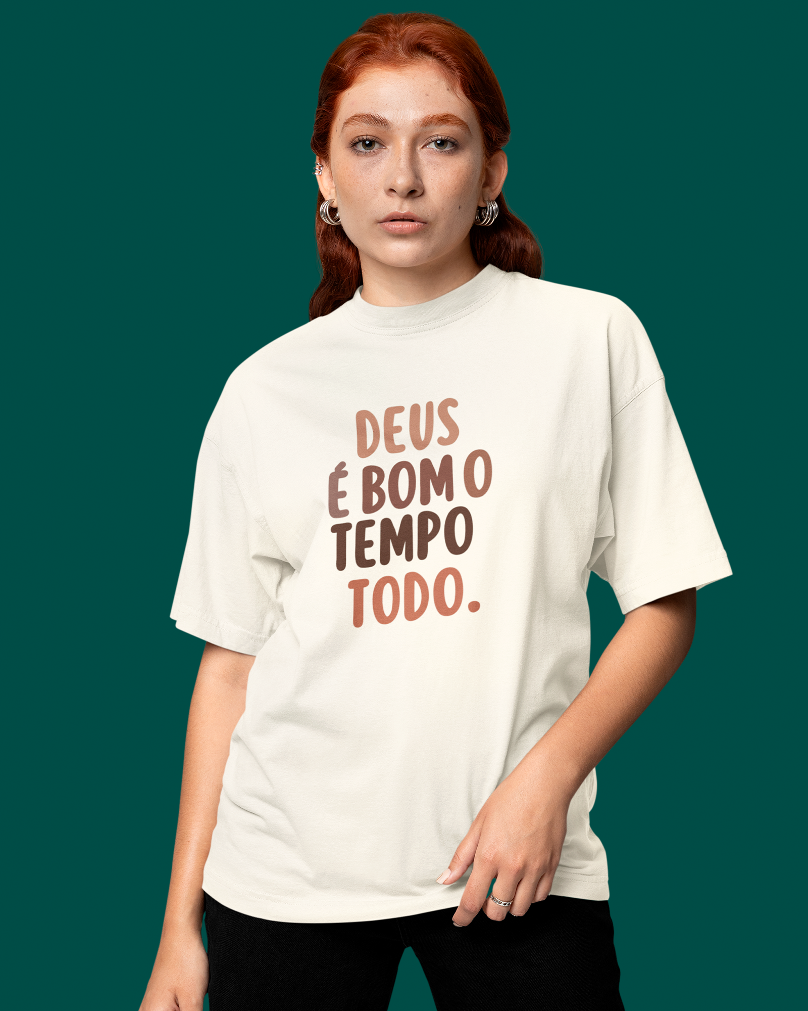 Camiseta de Algodão Deus É Bom