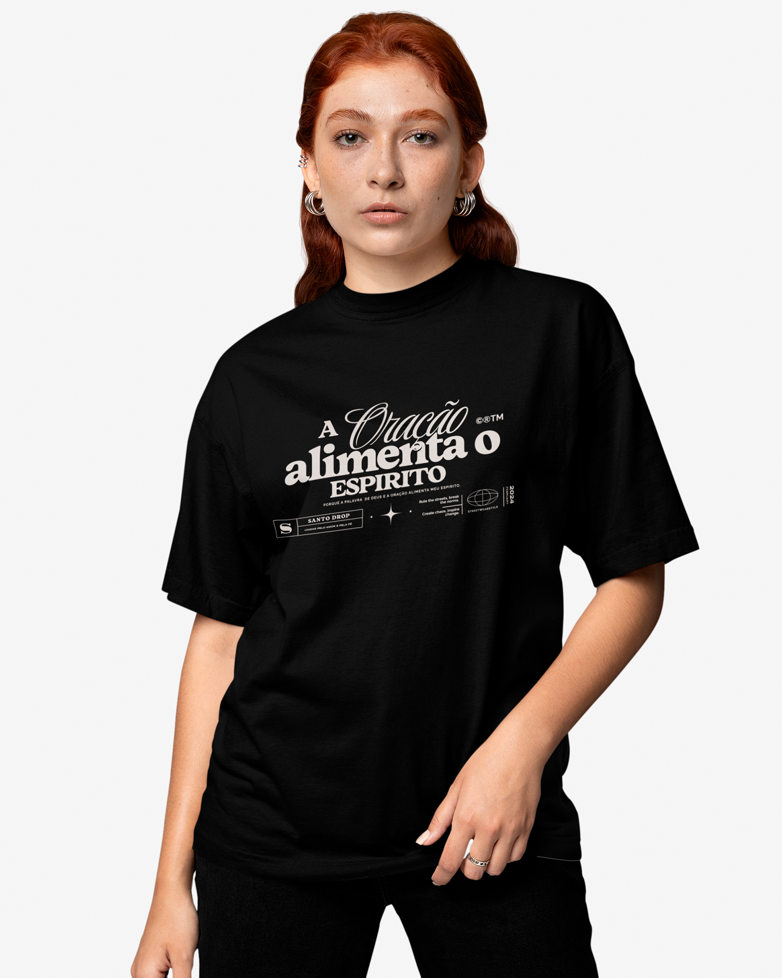Camiseta de Algodão A Oração Alimenta O Espirito