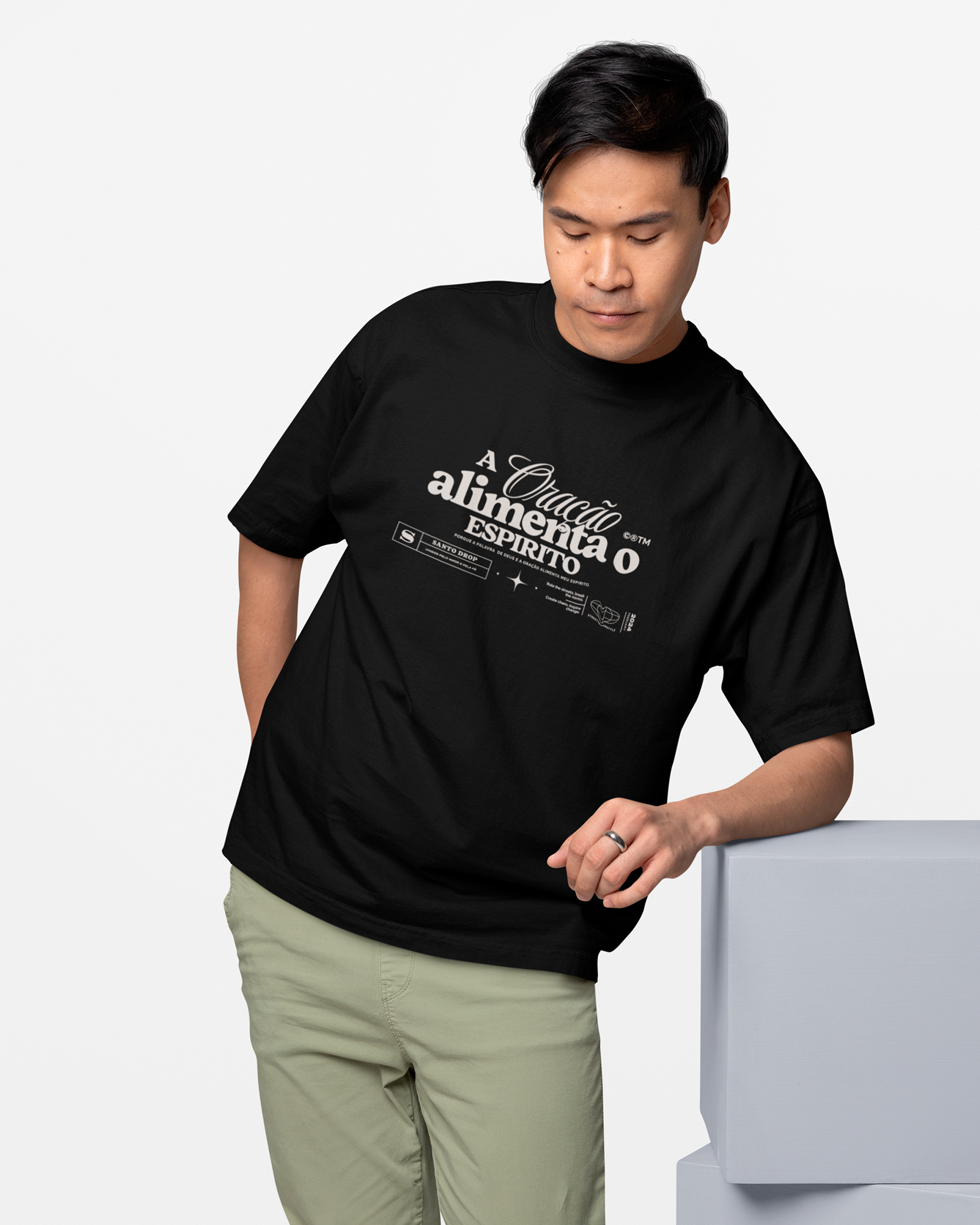 Camiseta de Algodão A Oração Alimenta O Espirito