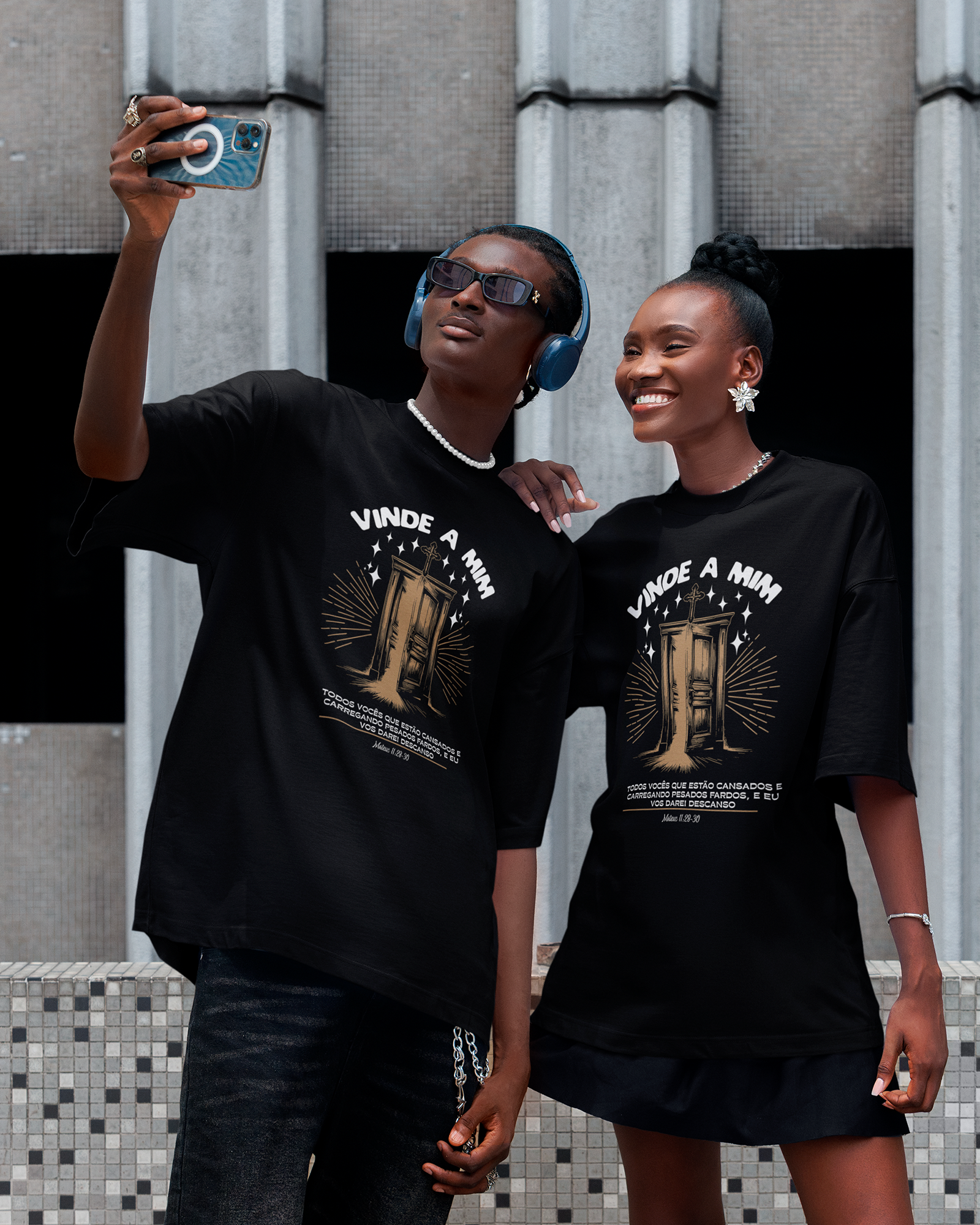 Camiseta de Algodão Vinde A Mim