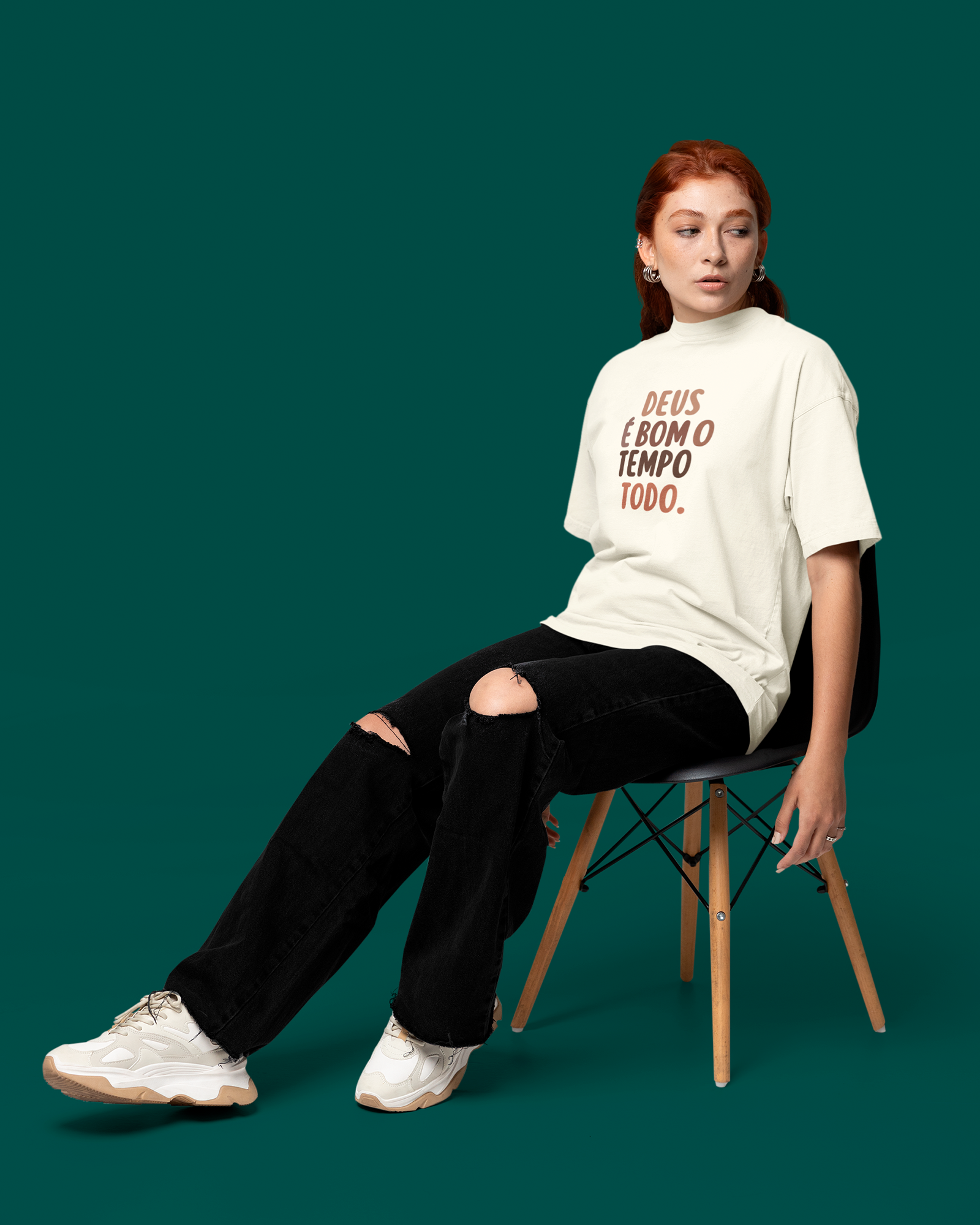 Camiseta de Algodão Deus É Bom