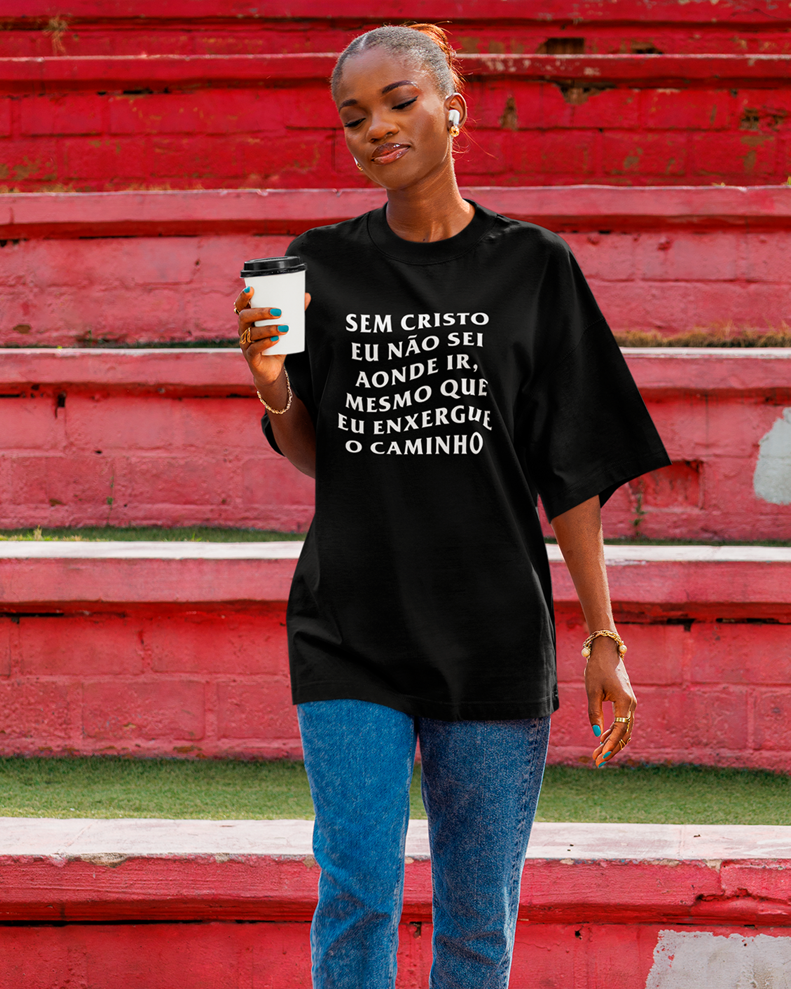 Camiseta de Algodão Sem Cristo Eu Não Sei Aonde Ir