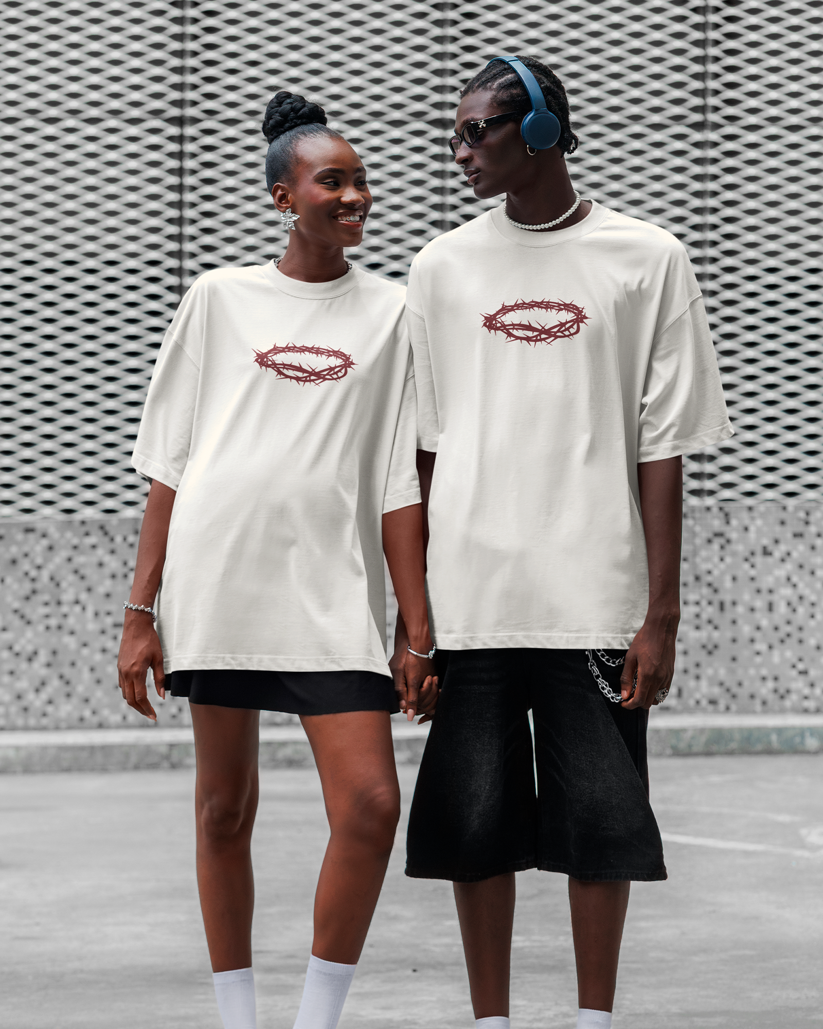 Camiseta de Algodão Coroa De Espinhos