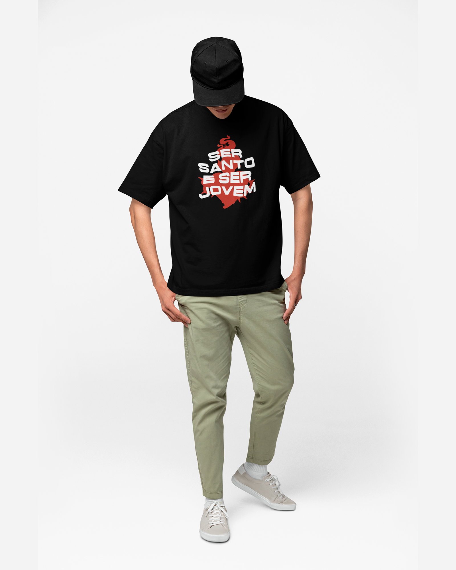 Camiseta de Algodão Ser Santo E Ser Jovem