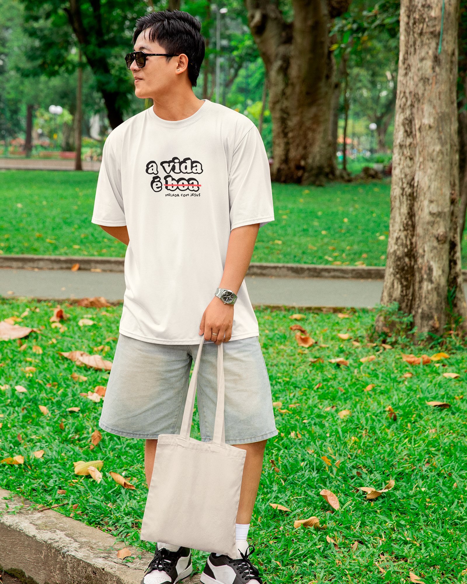 Camiseta de Algodão A Vida É Melhor Com Jesus