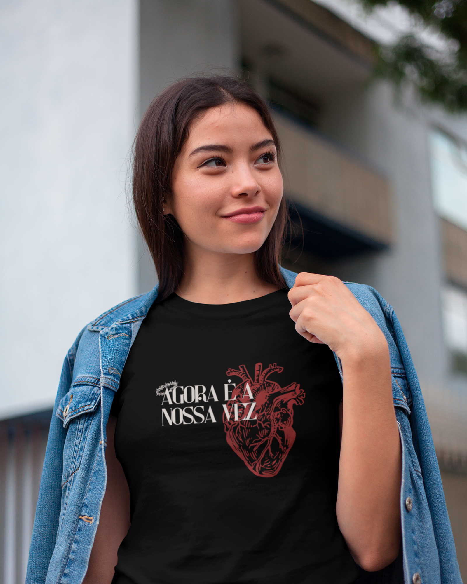 Camiseta de Algodão Agora É Nossa Vez