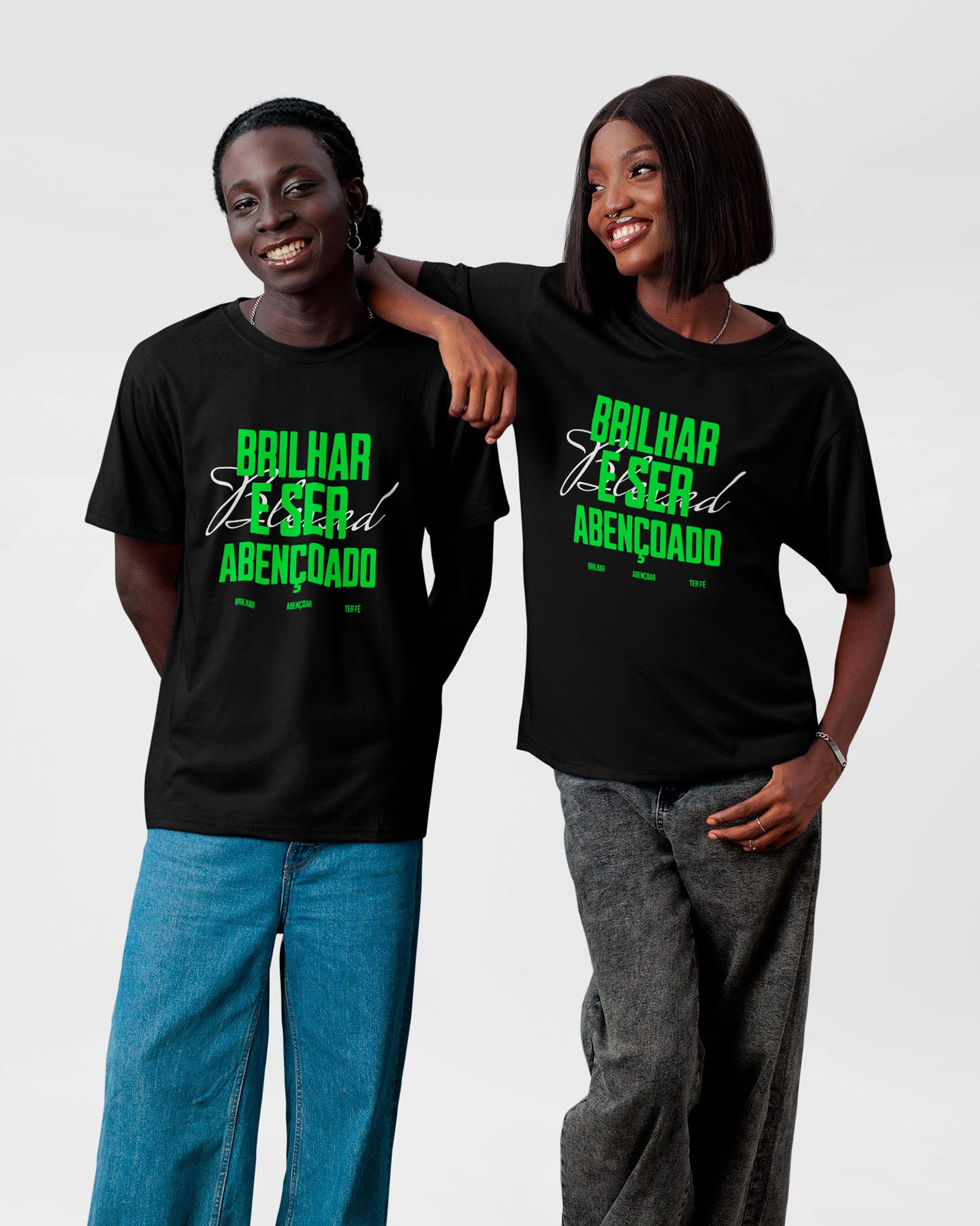 Camiseta de Algodão Brilhar E Ser Abençoado