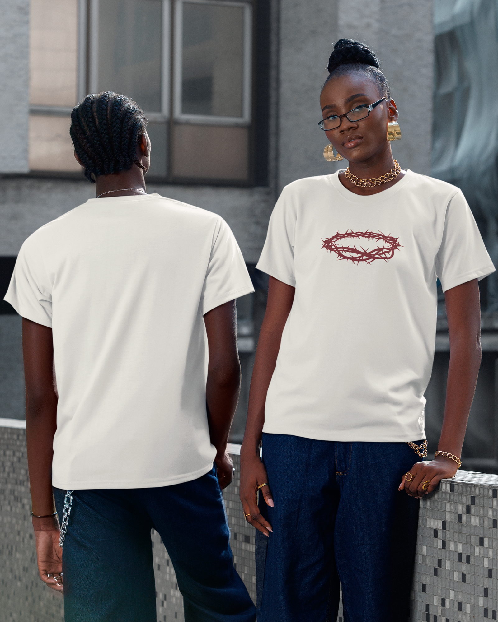 Camiseta de Algodão Coroa De Espinhos