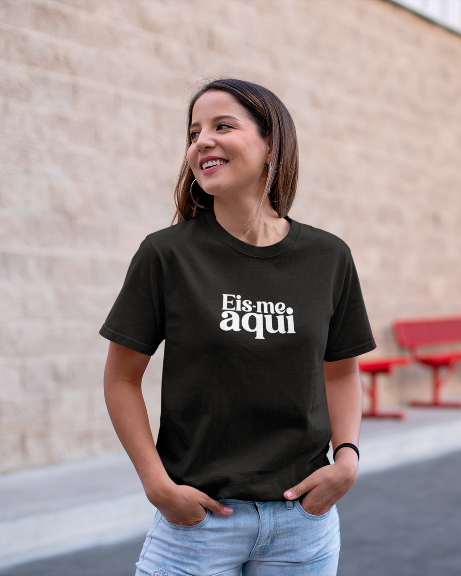 Camiseta de Algodão Eis Me Aqui