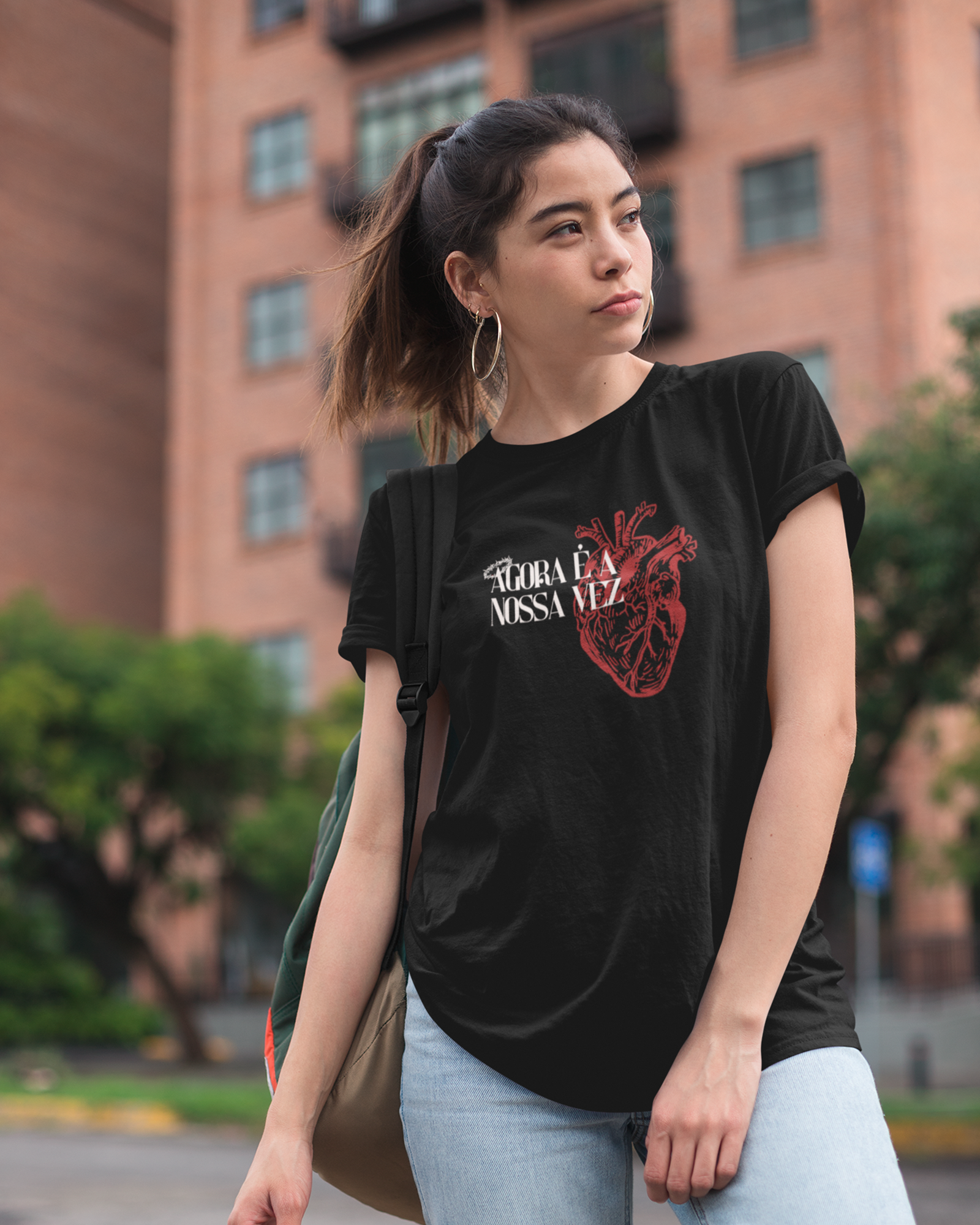 Camiseta de Algodão Agora É Nossa Vez