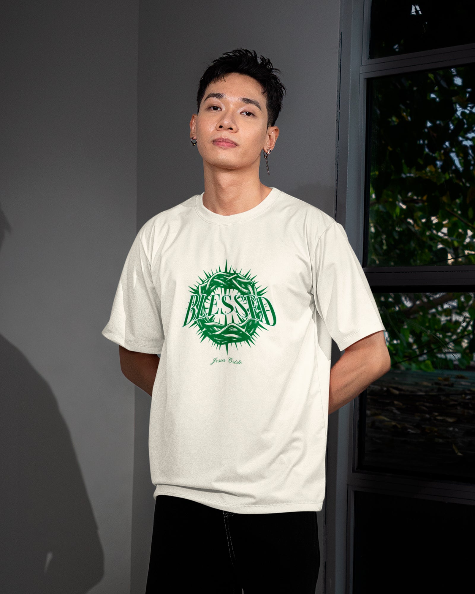 Camiseta de Algodão Blessed