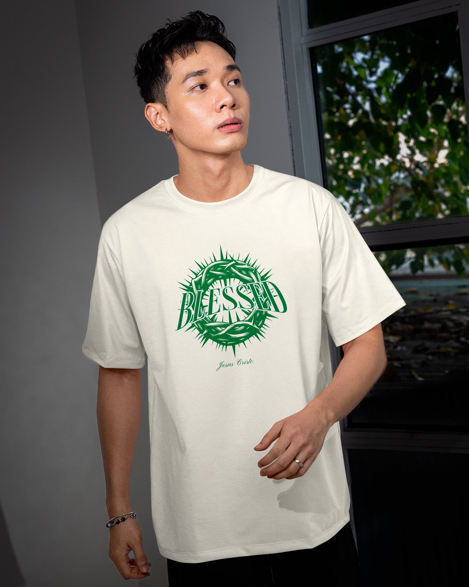 Camiseta de Algodão Blessed