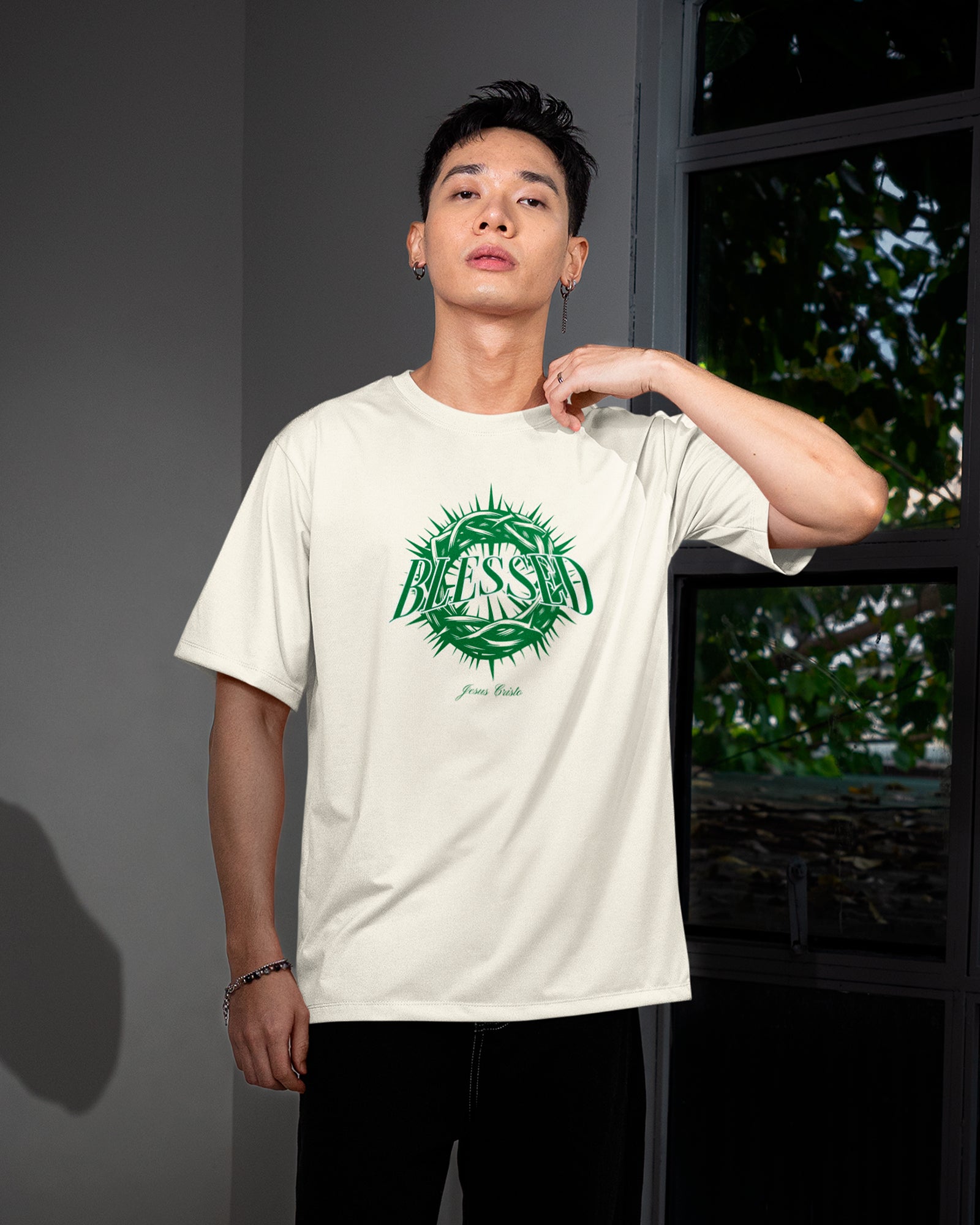 Camiseta de Algodão Blessed