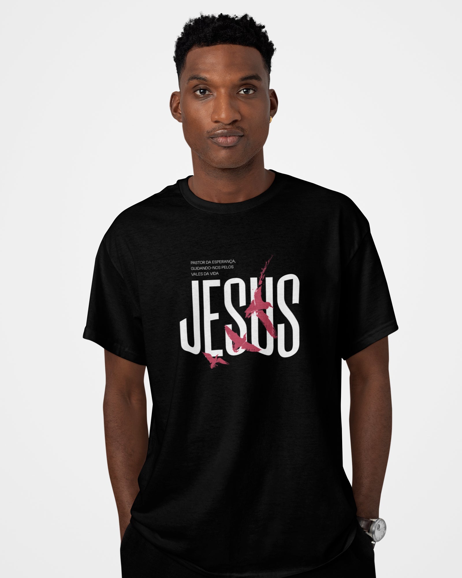 Camiseta de Algodão Pastor Da Esperança