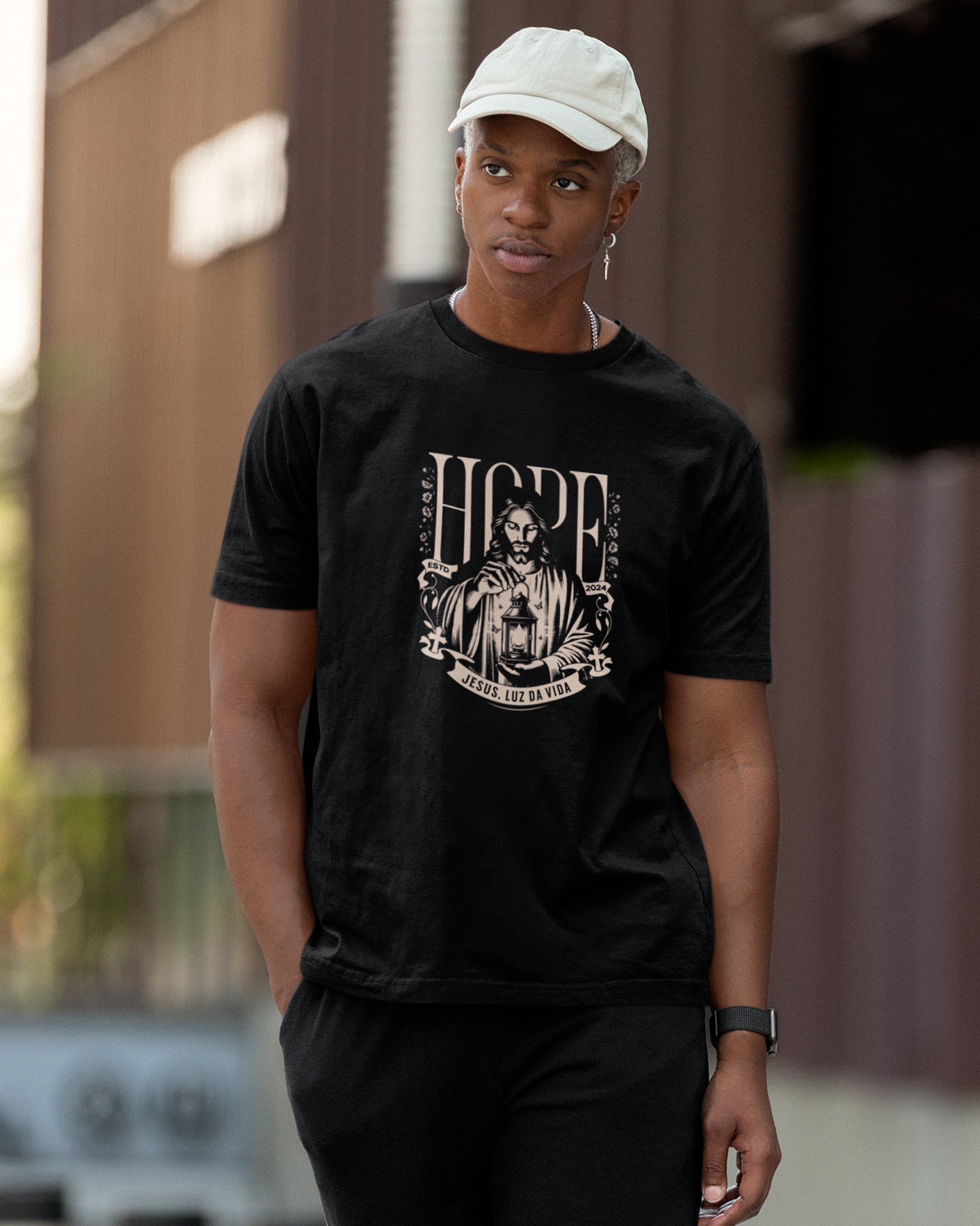 Camiseta de Algodão Jesus Luz Da Vida