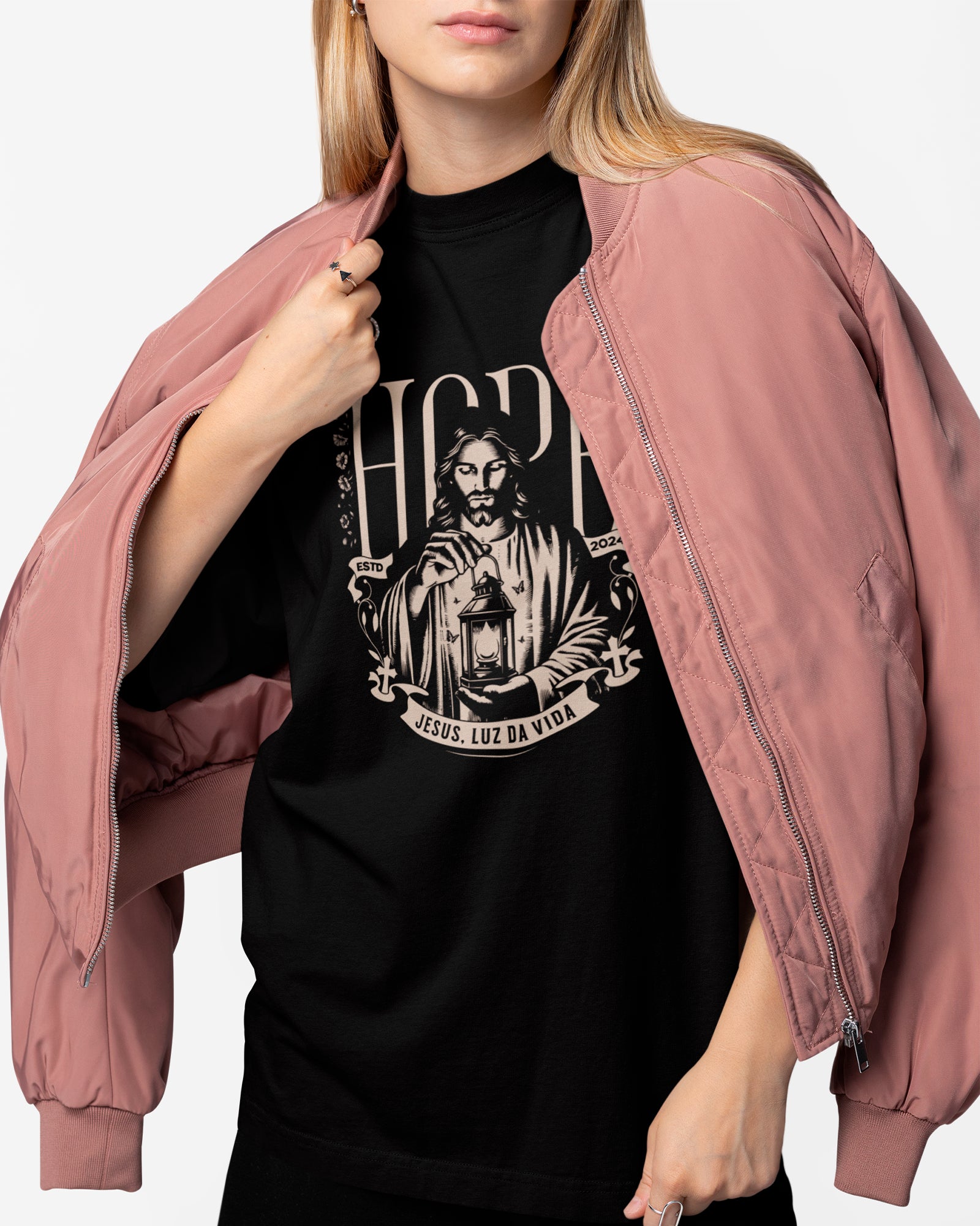 Camiseta de Algodão Jesus Luz Da Vida