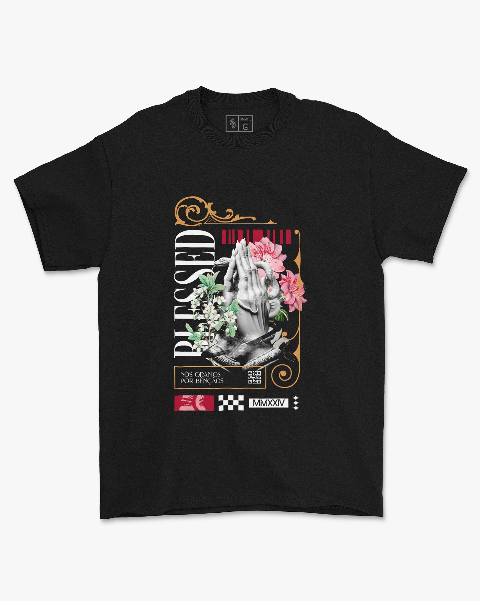 Camiseta de Algodão Nós Oramos Por Bençãos