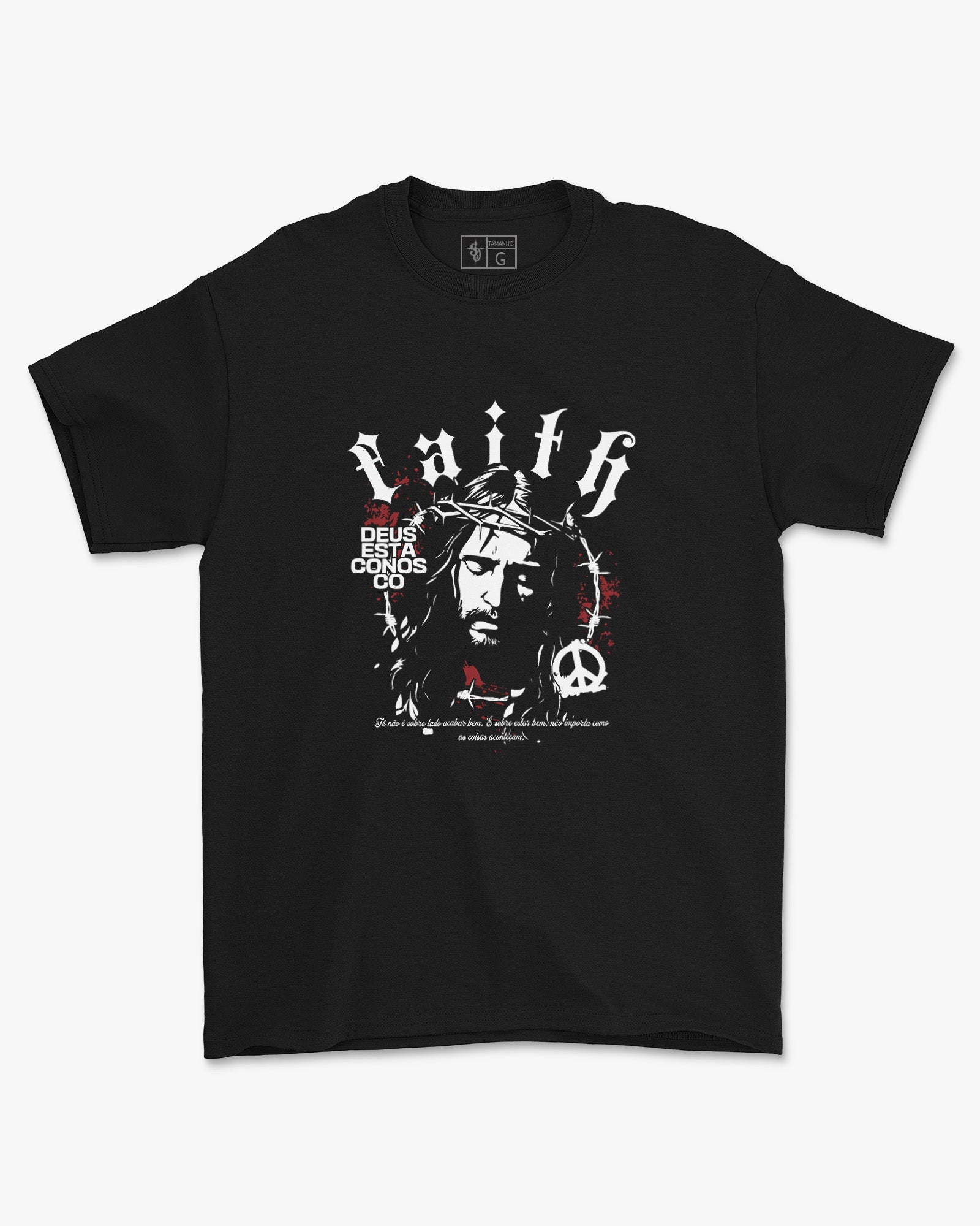 Camiseta de Algodão Deus Esta Conosco