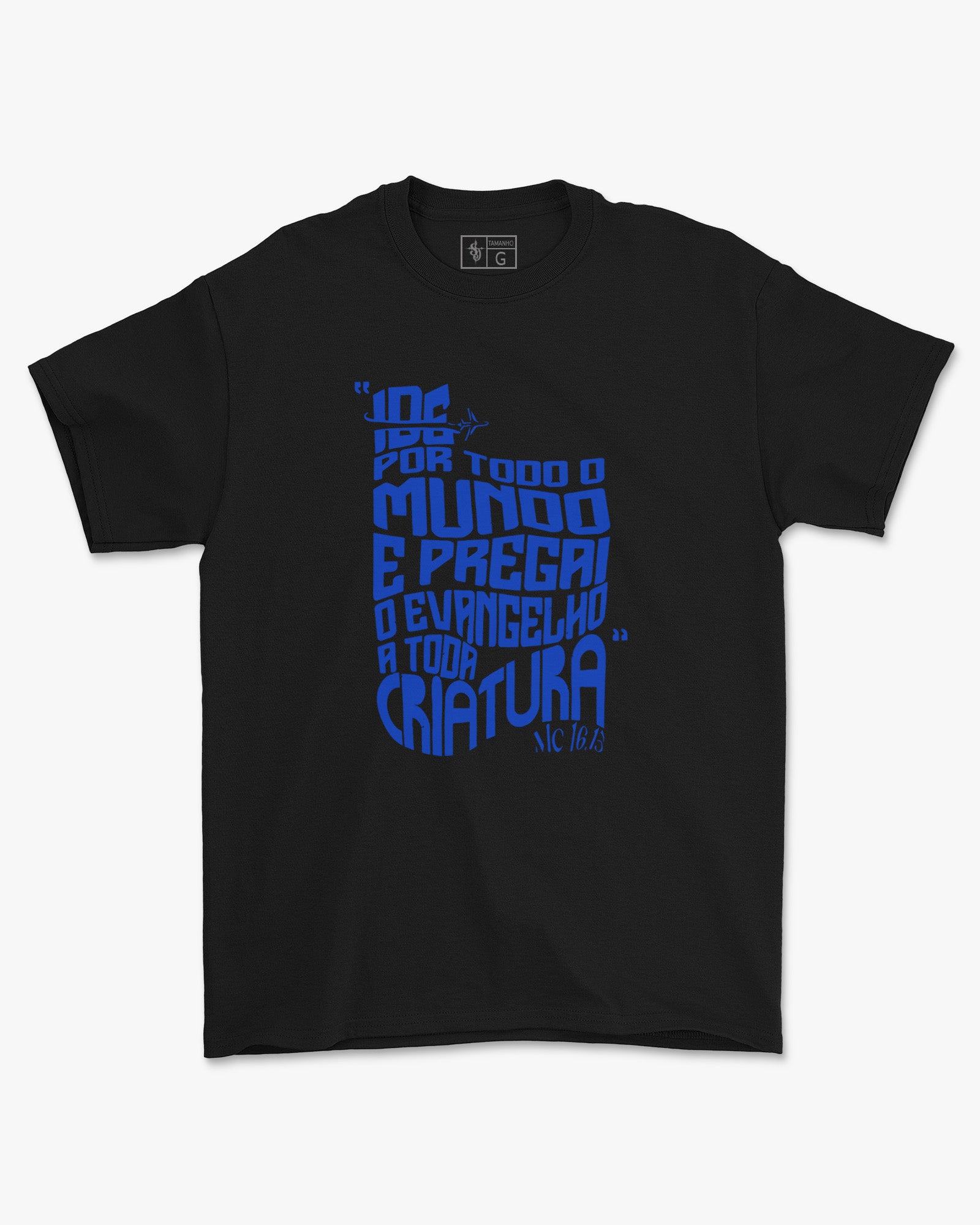 Camiseta de Algodão Ide Por Todo O Mundo E Pregai