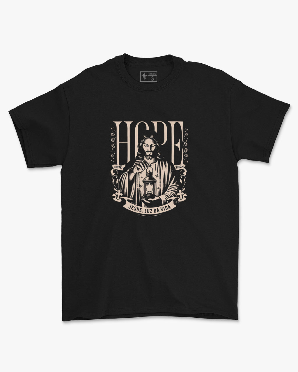 Camiseta de Algodão Jesus Luz Da Vida