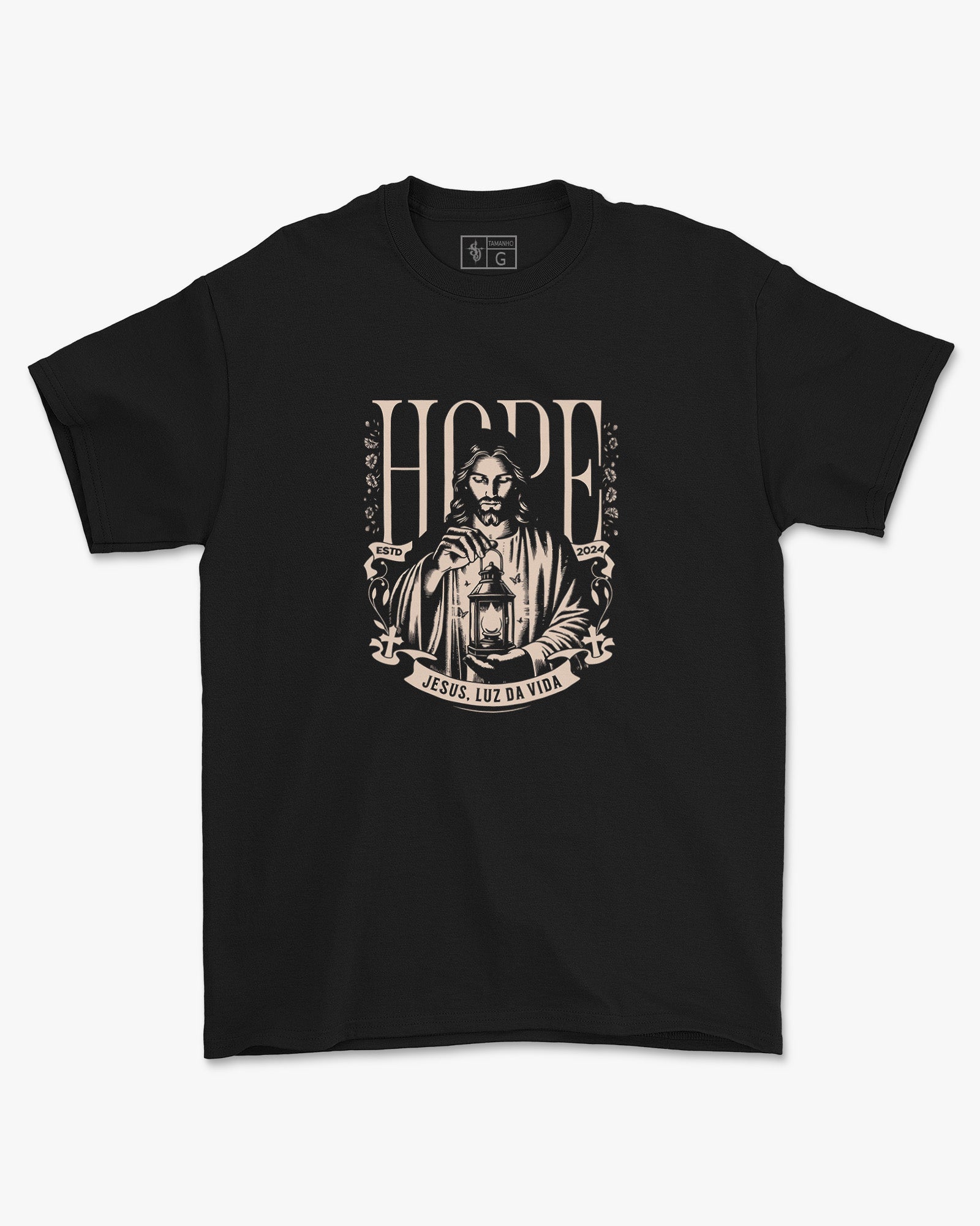 Camiseta de Algodão Jesus Luz Da Vida