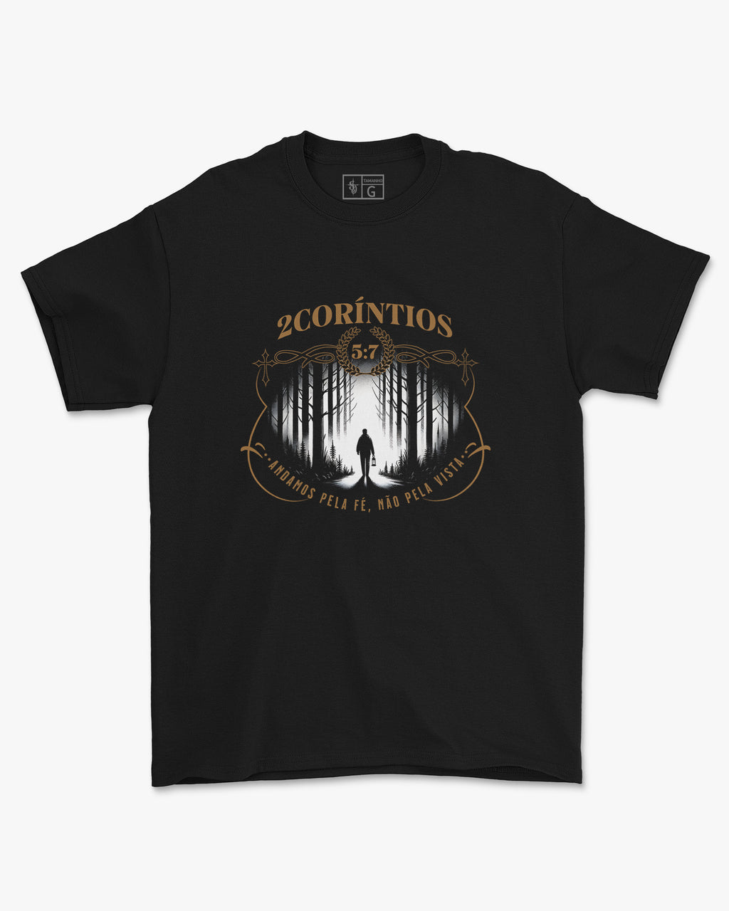 Camiseta de Algodão Andamos Pela Fé