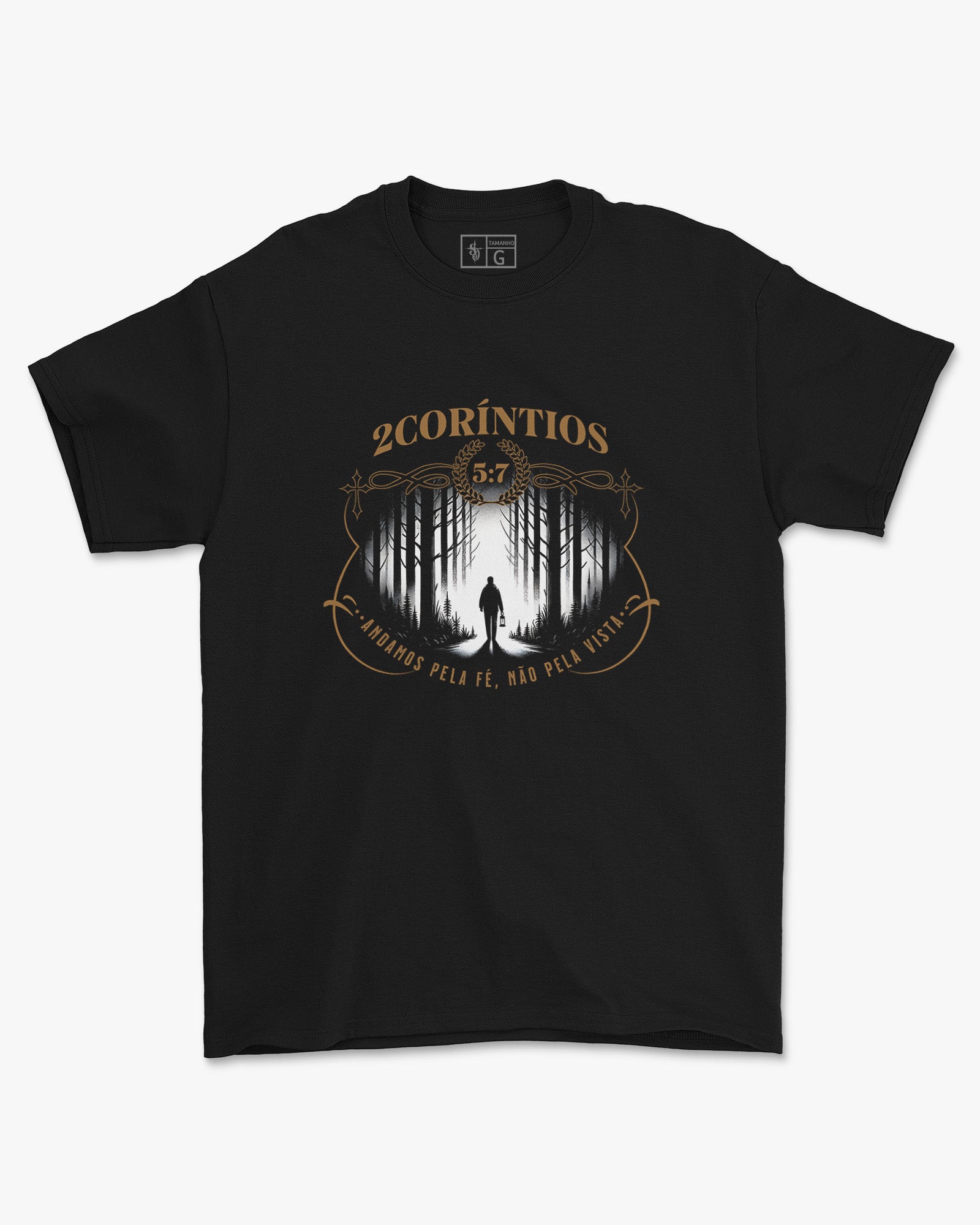 Camiseta de Algodão Andamos Pela Fé