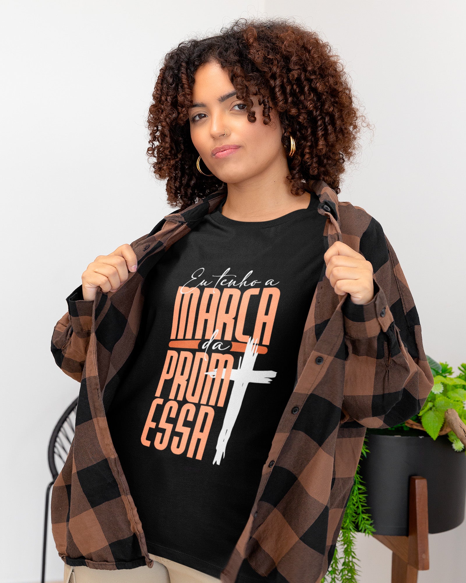 Camiseta de Algodão Eu Tenho A Marca Da Promessa