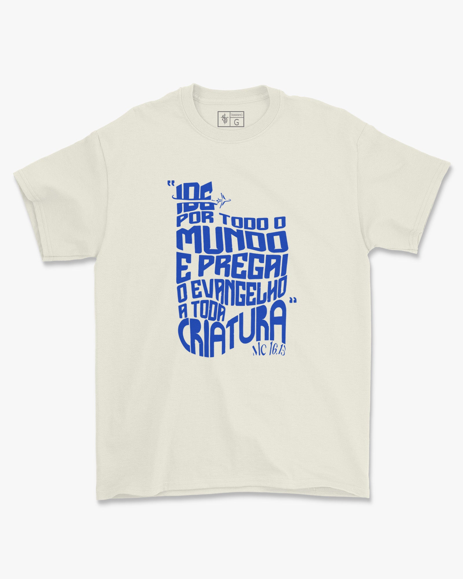 Camiseta de Algodão Ide Por Todo O Mundo E Pregai