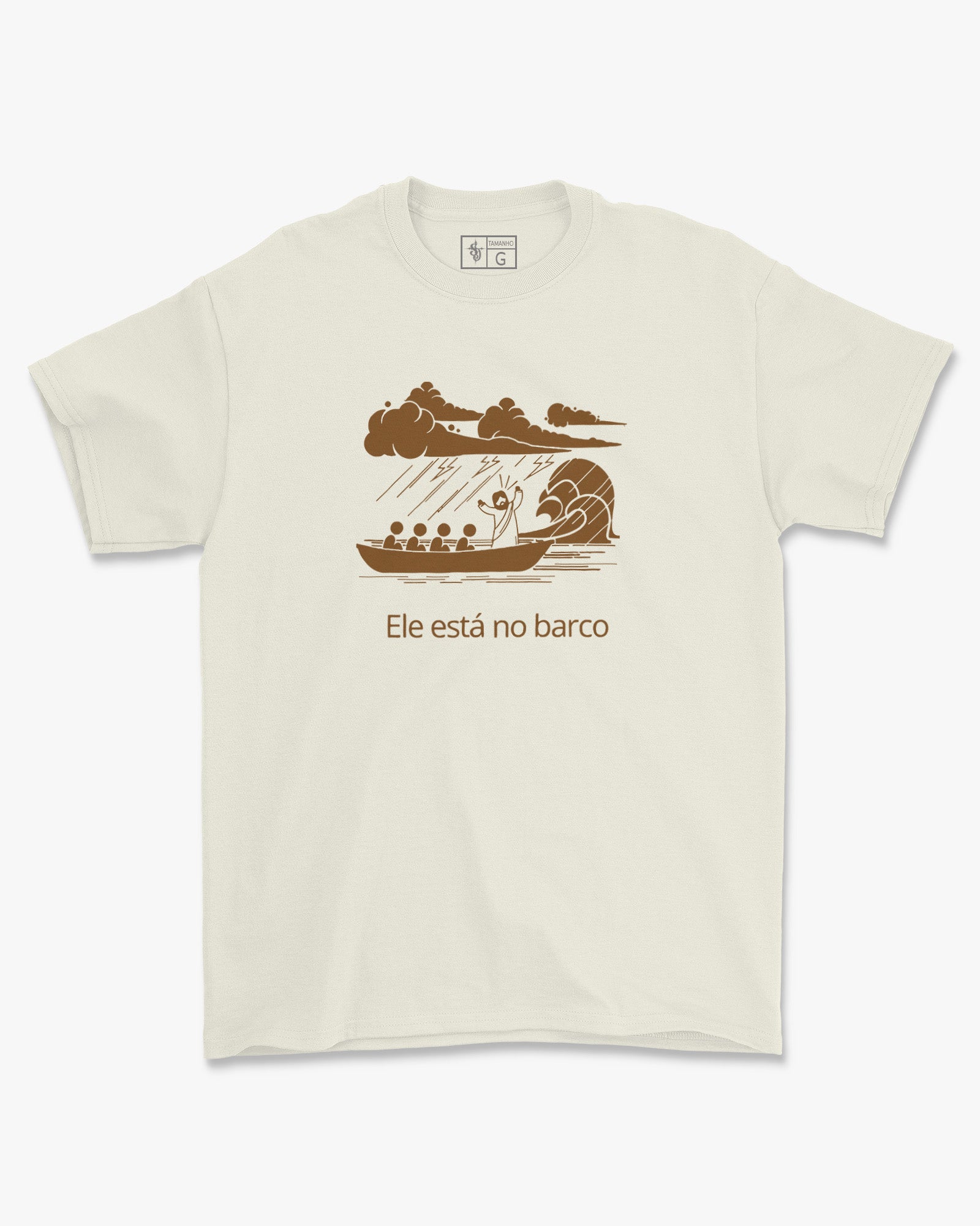 Camiseta de Algodão Ele Está No Barco
