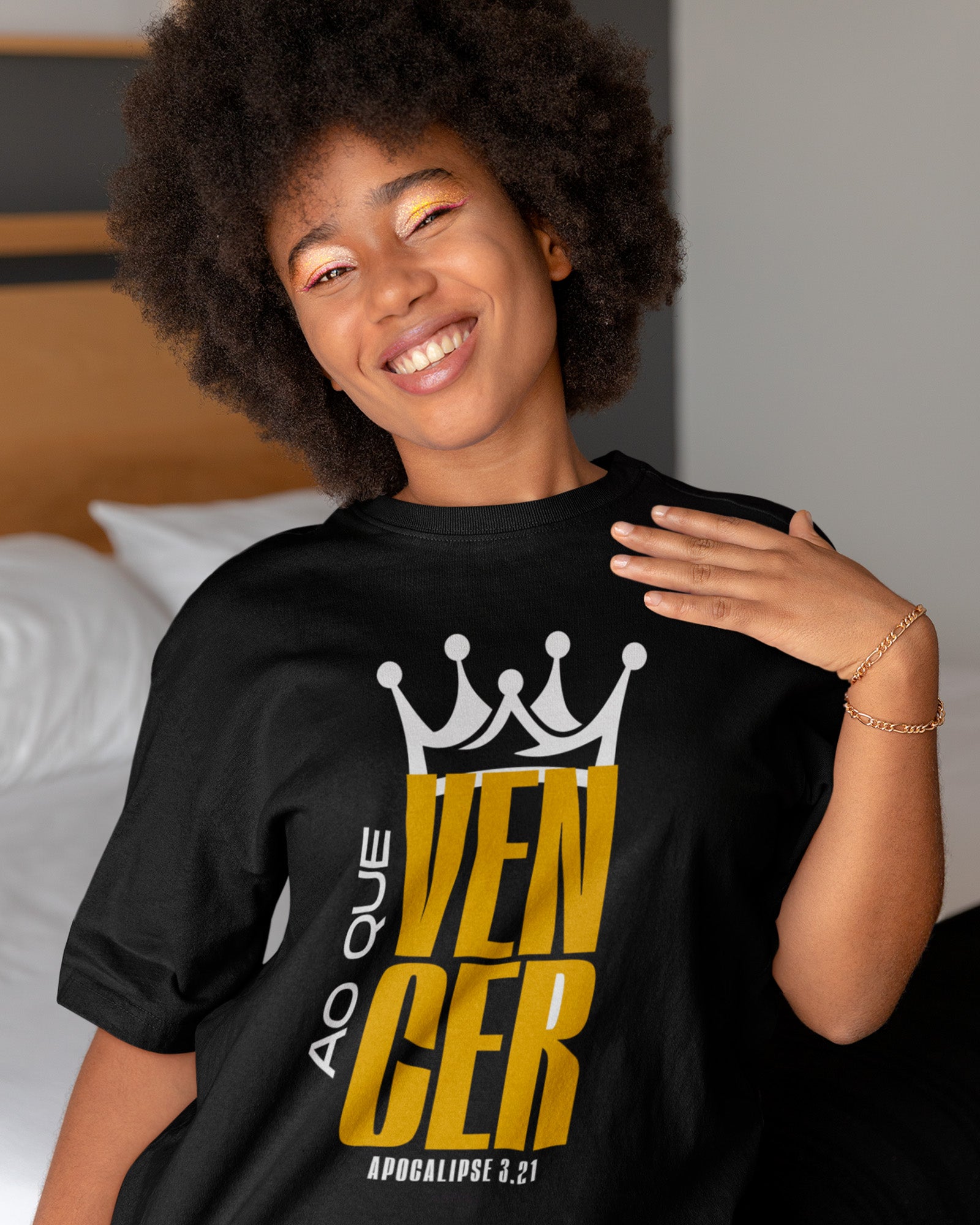 Camiseta de Algodão Ao Que Vencer