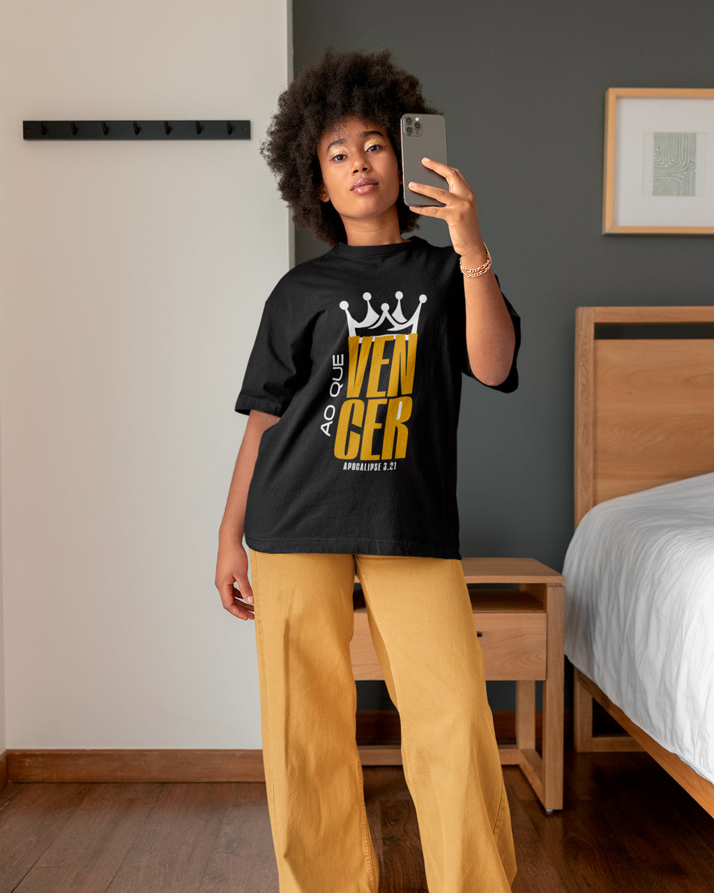 Camiseta de Algodão Ao Que Vencer